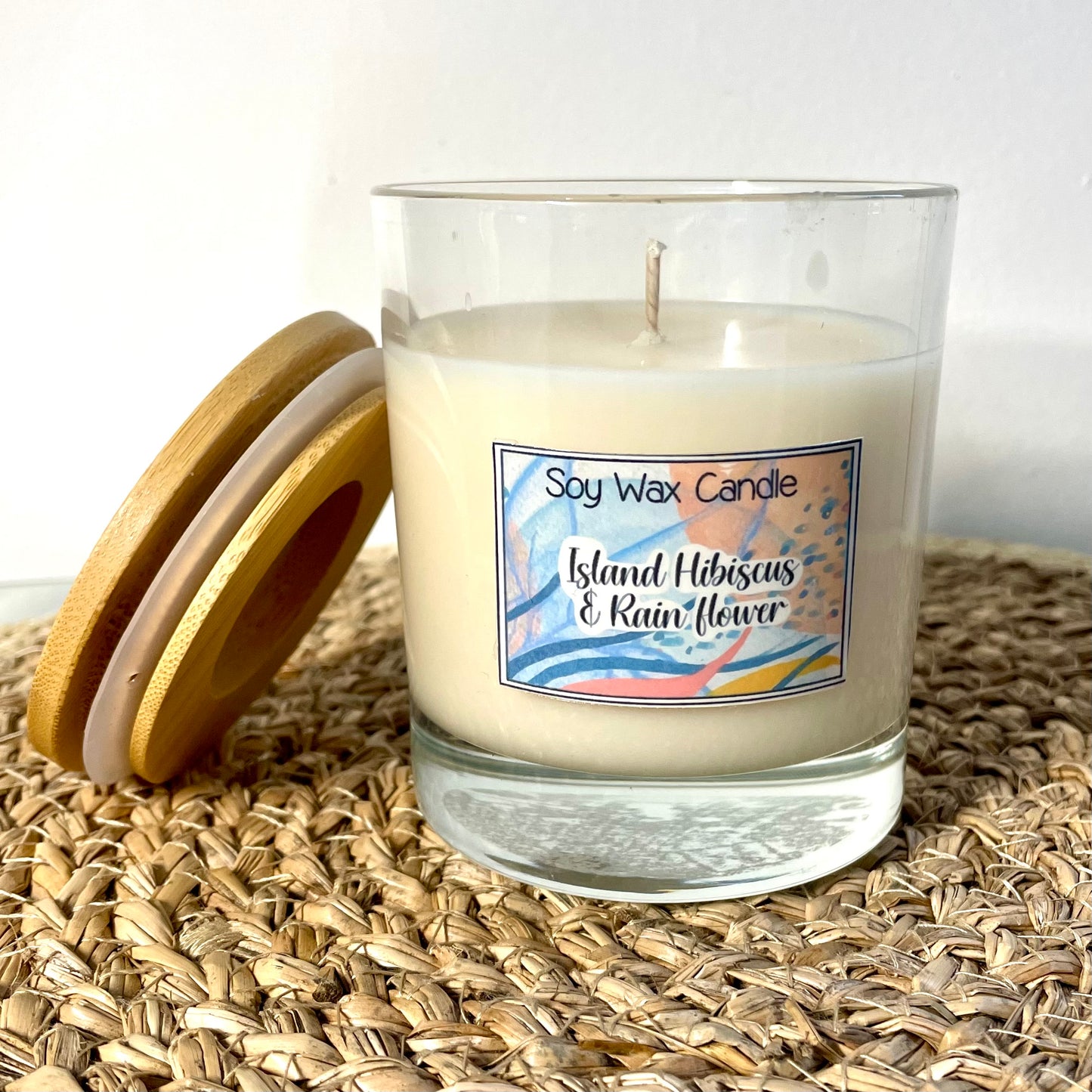 Island Hibiscus & Rain flower handmade soy candle