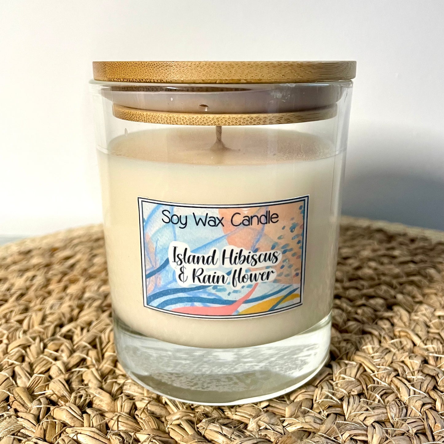 Island Hibiscus & Rain flower handmade soy candle