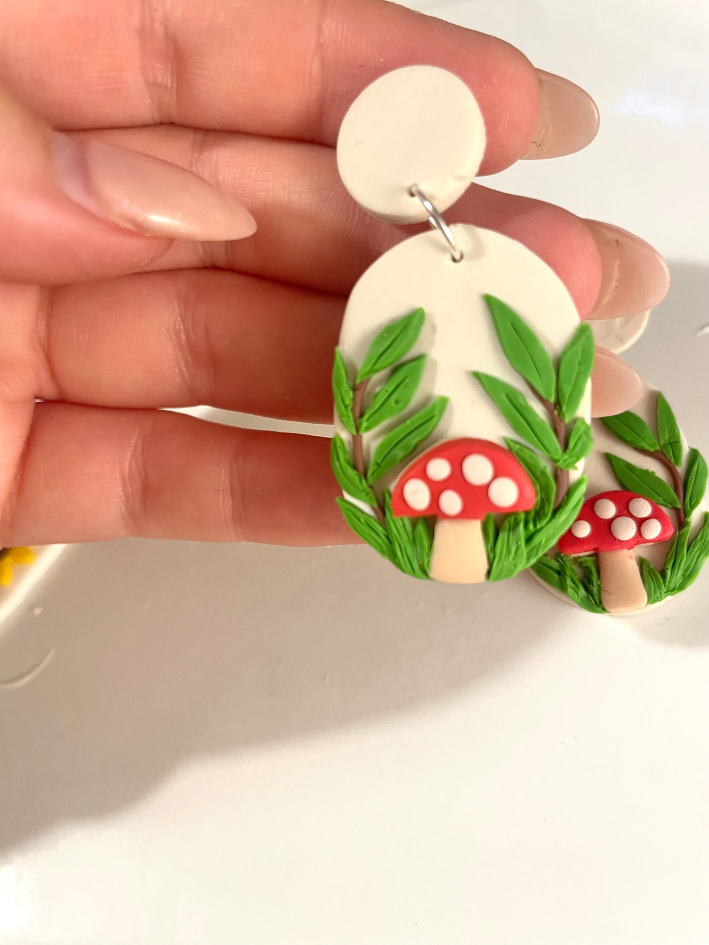 Mushroom Woodland Dangle Earrings
