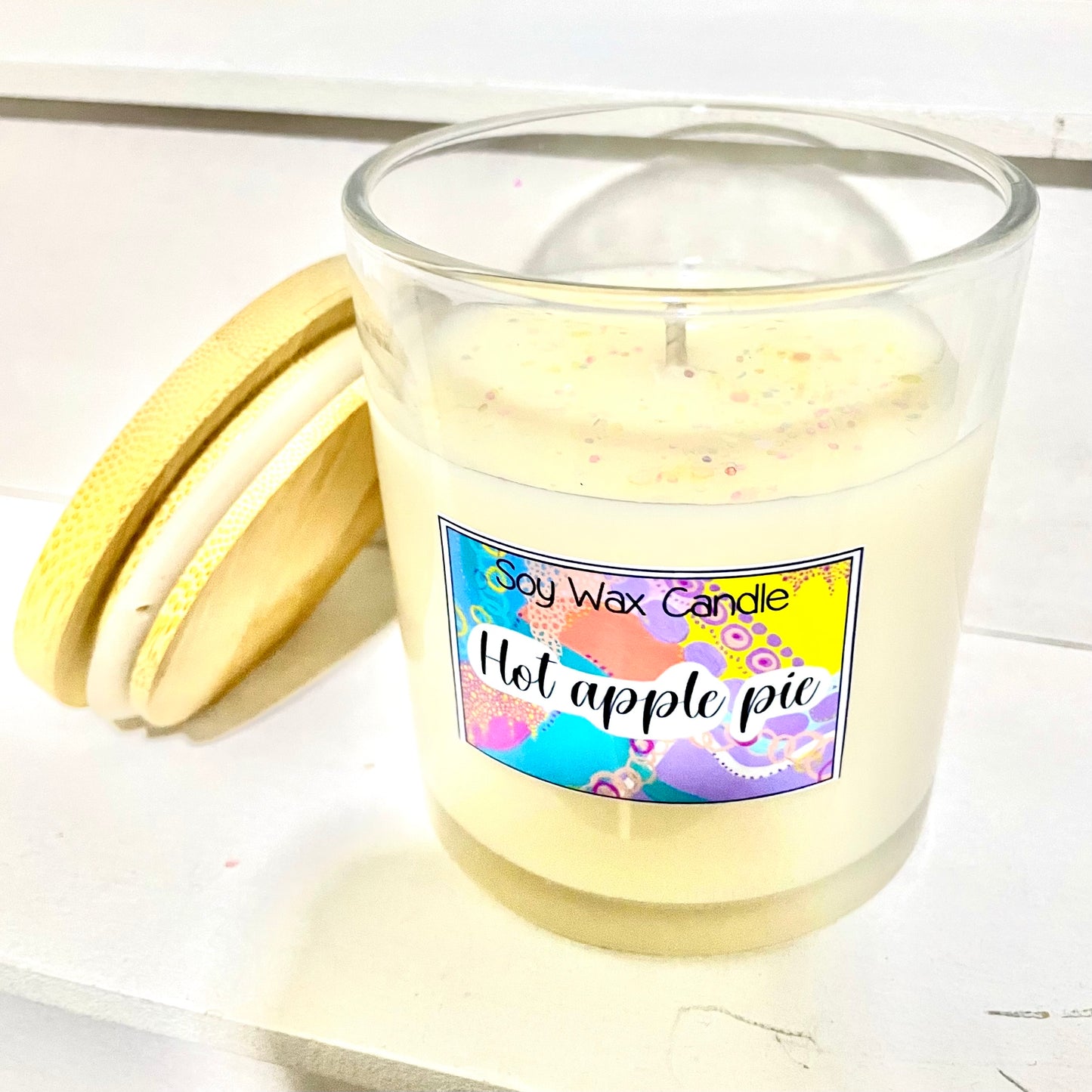 Hot apple pie handmade soy candle