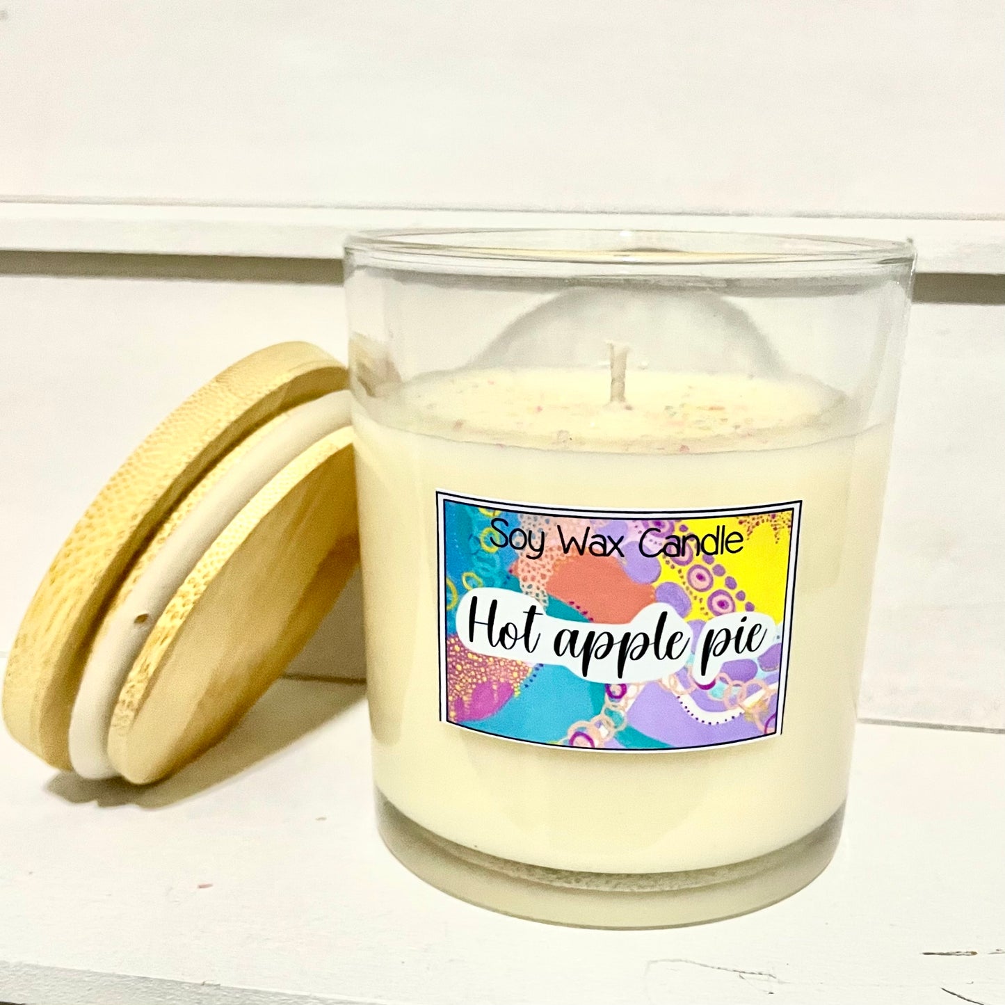 Hot apple pie handmade soy candle