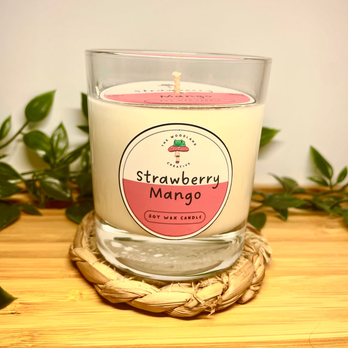 Strawberry mango handmade soy candle