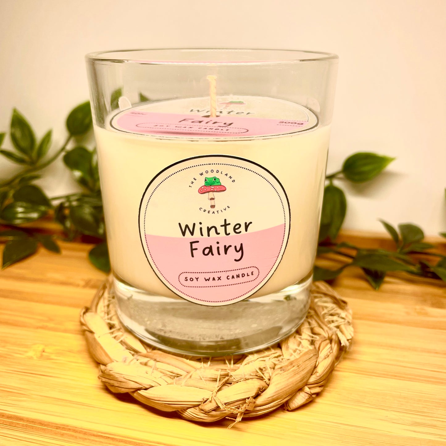 Winter fairy handmade soy candle