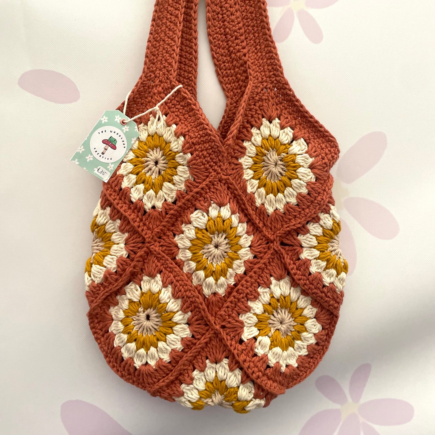 Handmade crochet Autumn tote bag