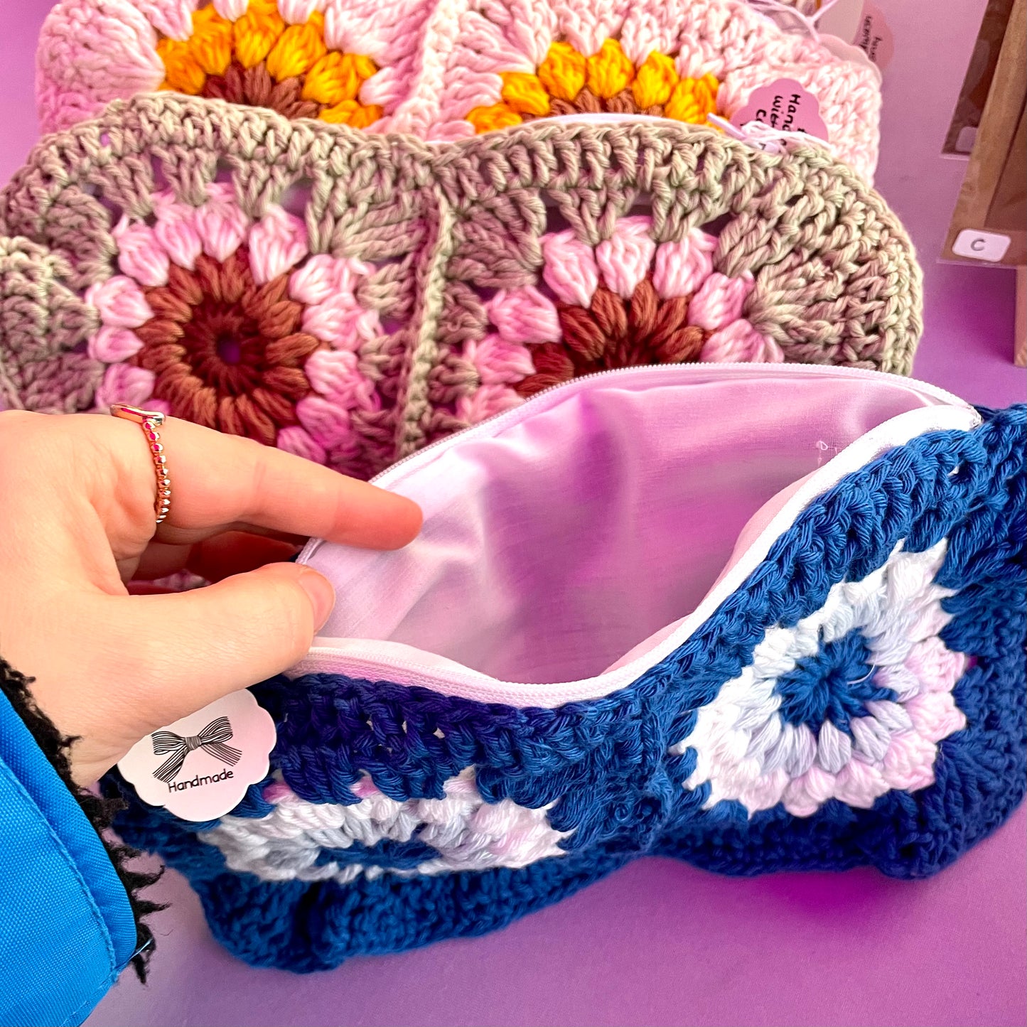Handmade crochet pencil pouch