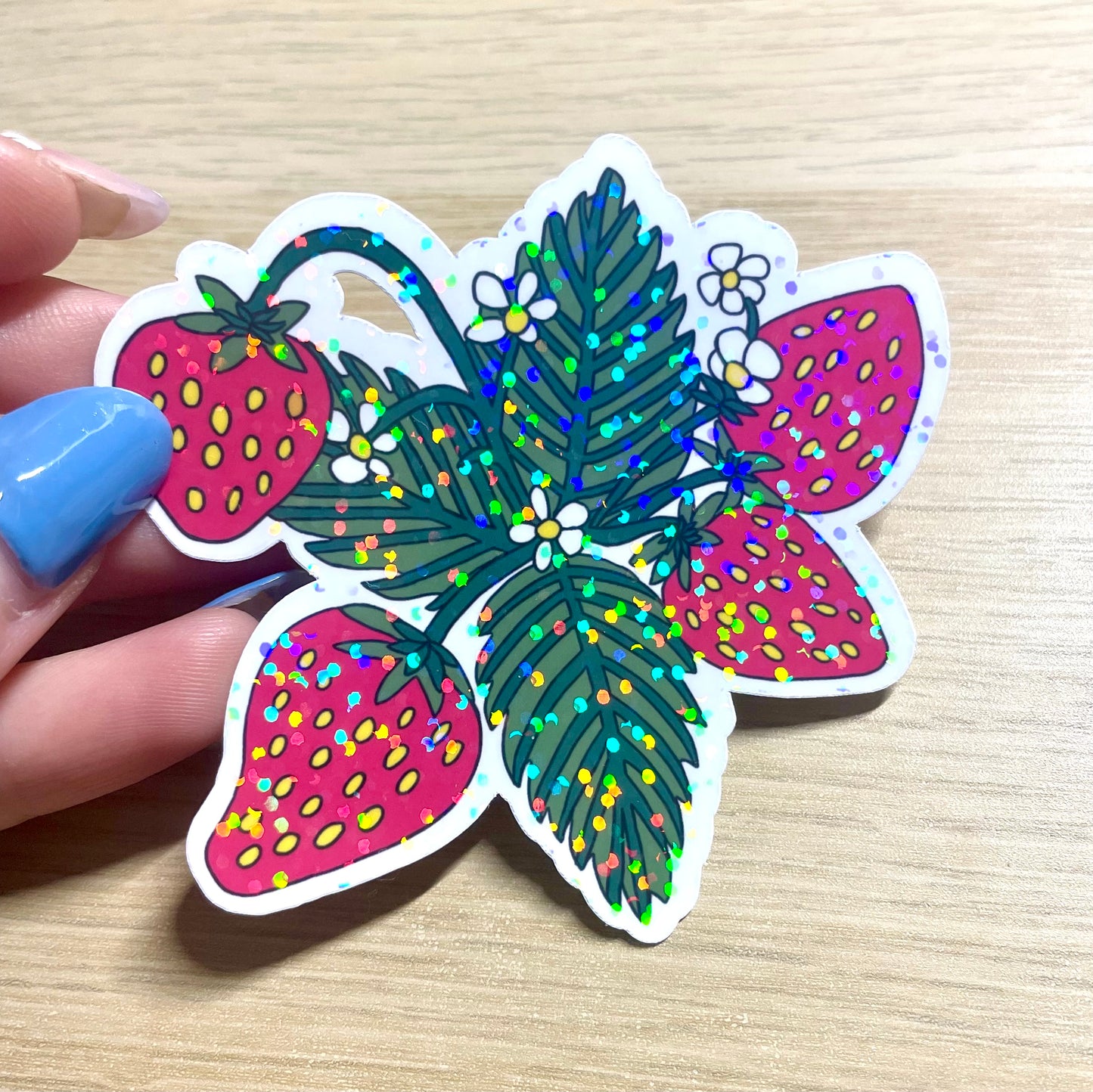 Strawberry digitally designed sticker