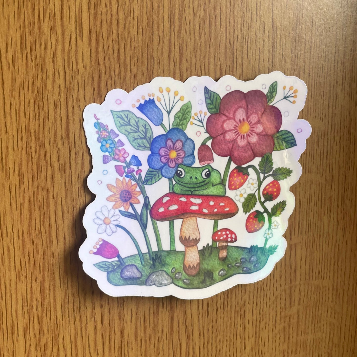 Frogbert vinyl holographic sticker