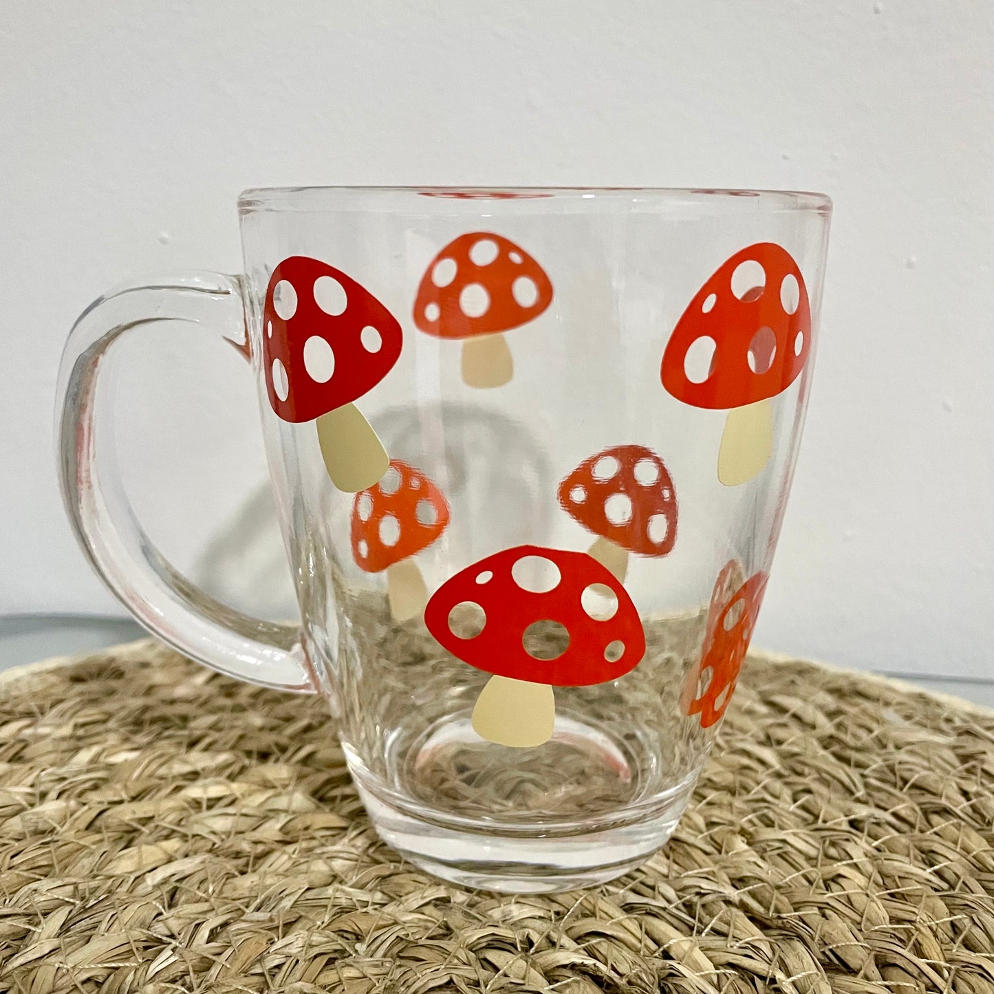 Mushroom Design Glass Mug