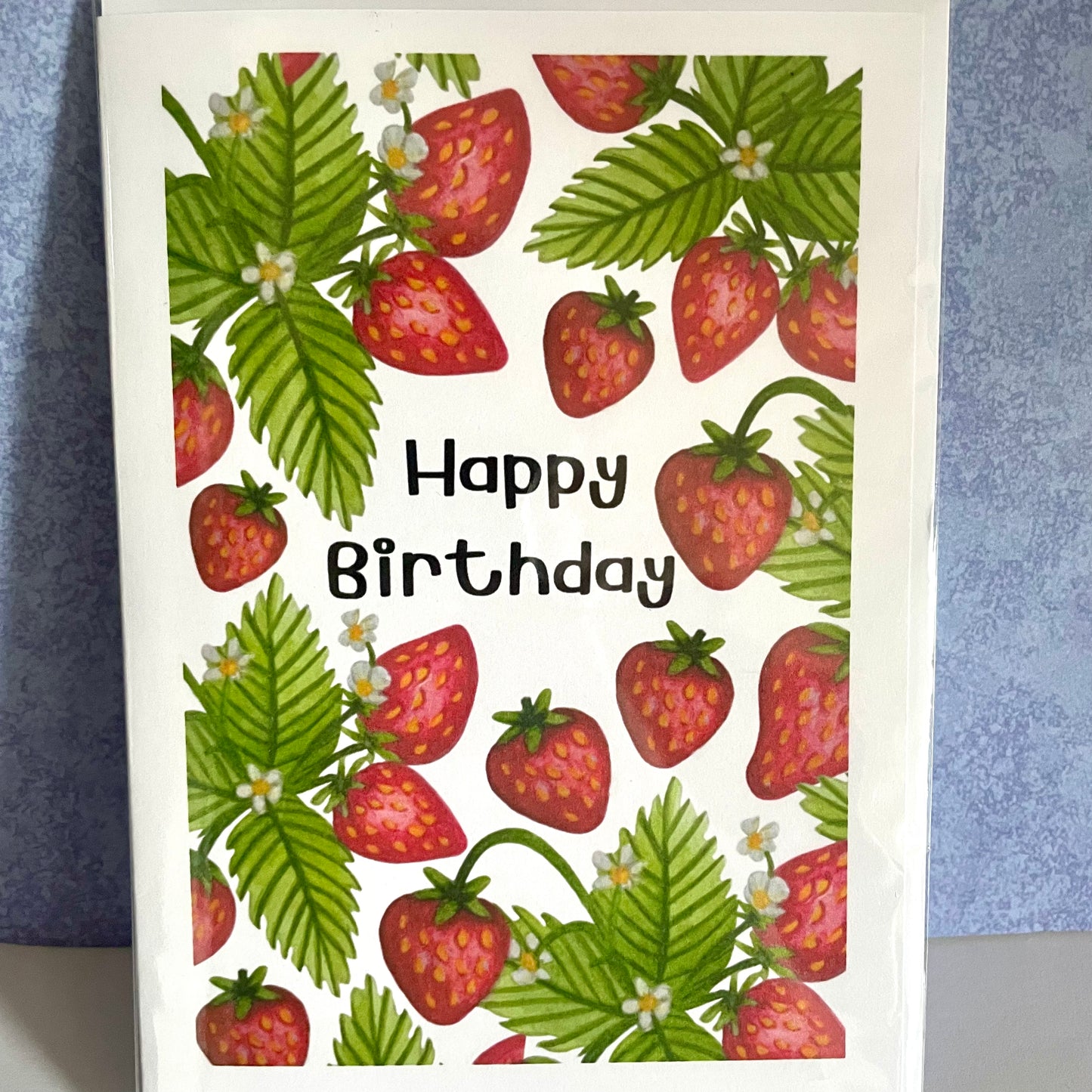 Strawberry Watercolour print Birthday card