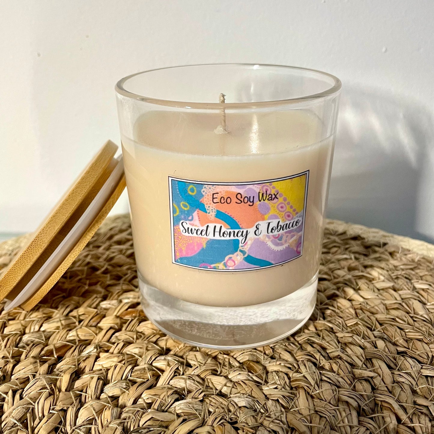 Sweet honey & Tobacco handmade soy candle