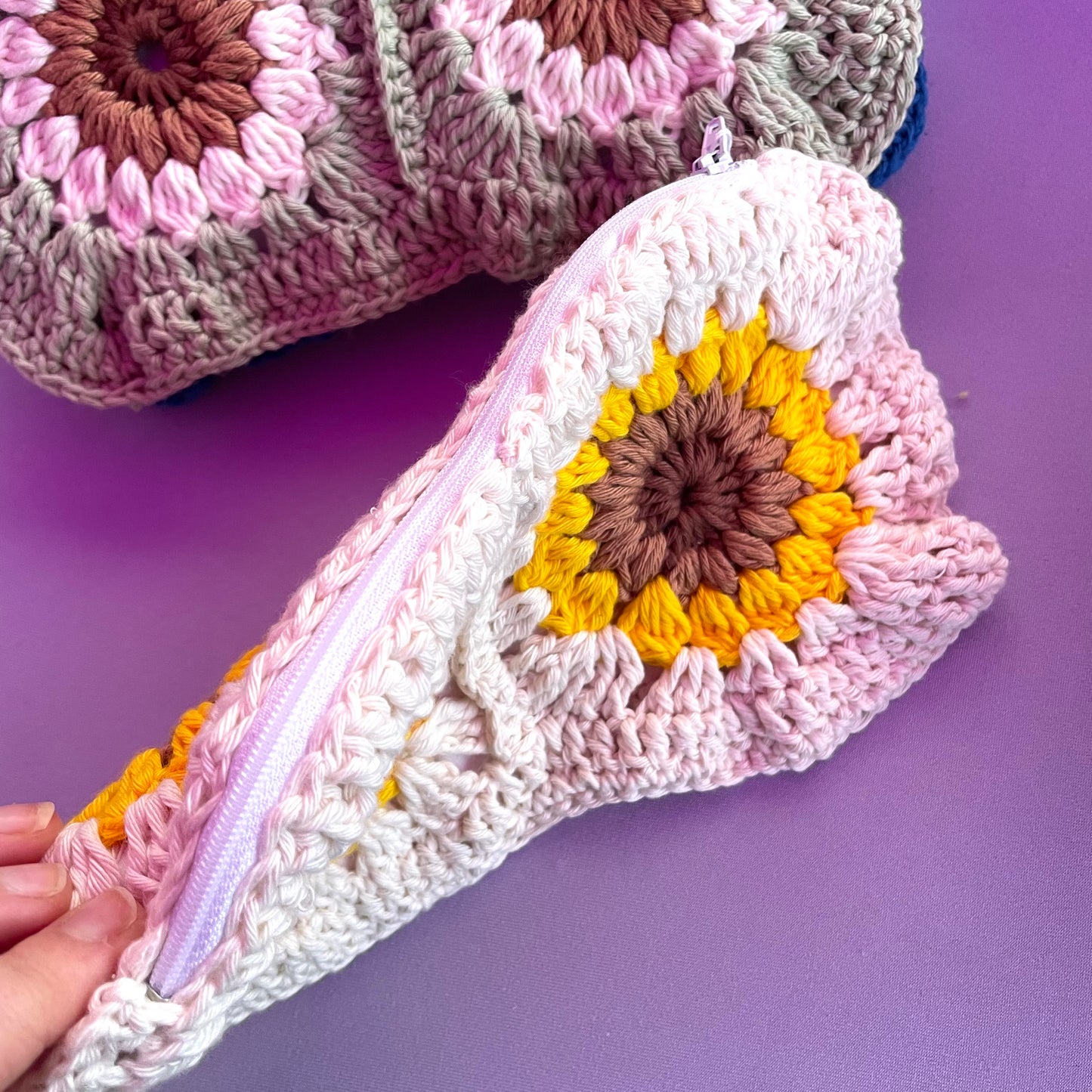 Handmade crochet pencil pouch