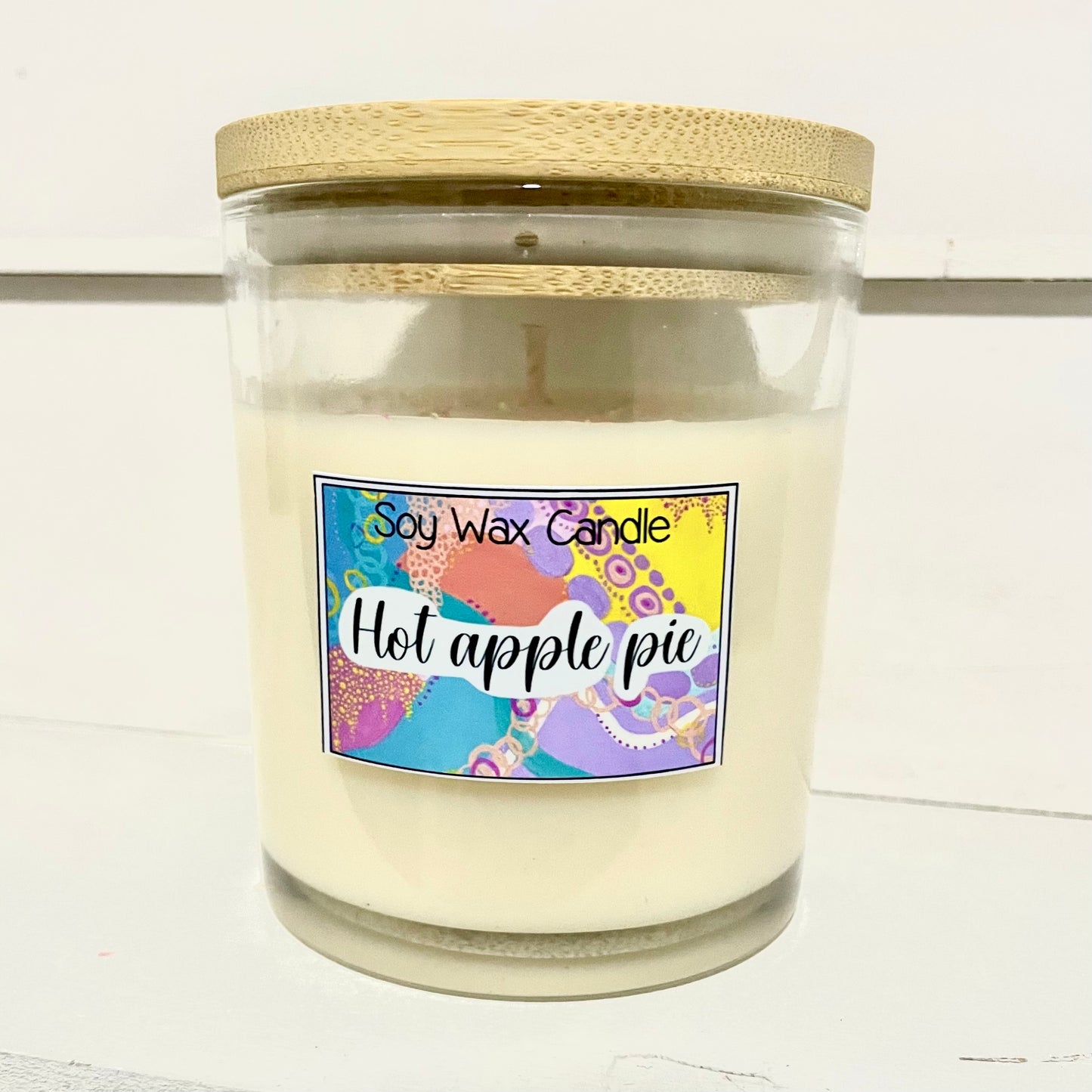 Hot apple pie handmade soy candle