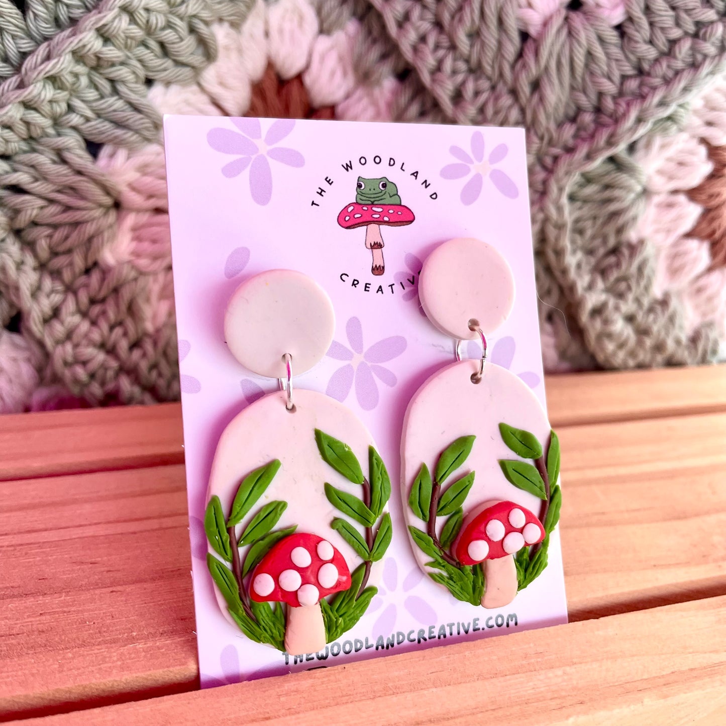 Mushroom Woodland Dangle Earrings