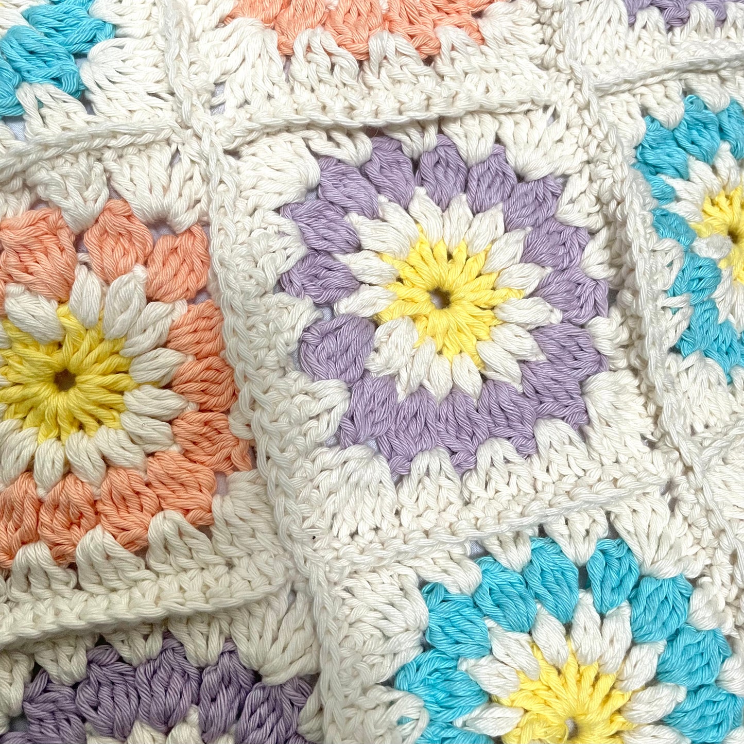 Handmade square large tuti fruiti crochet tote bag