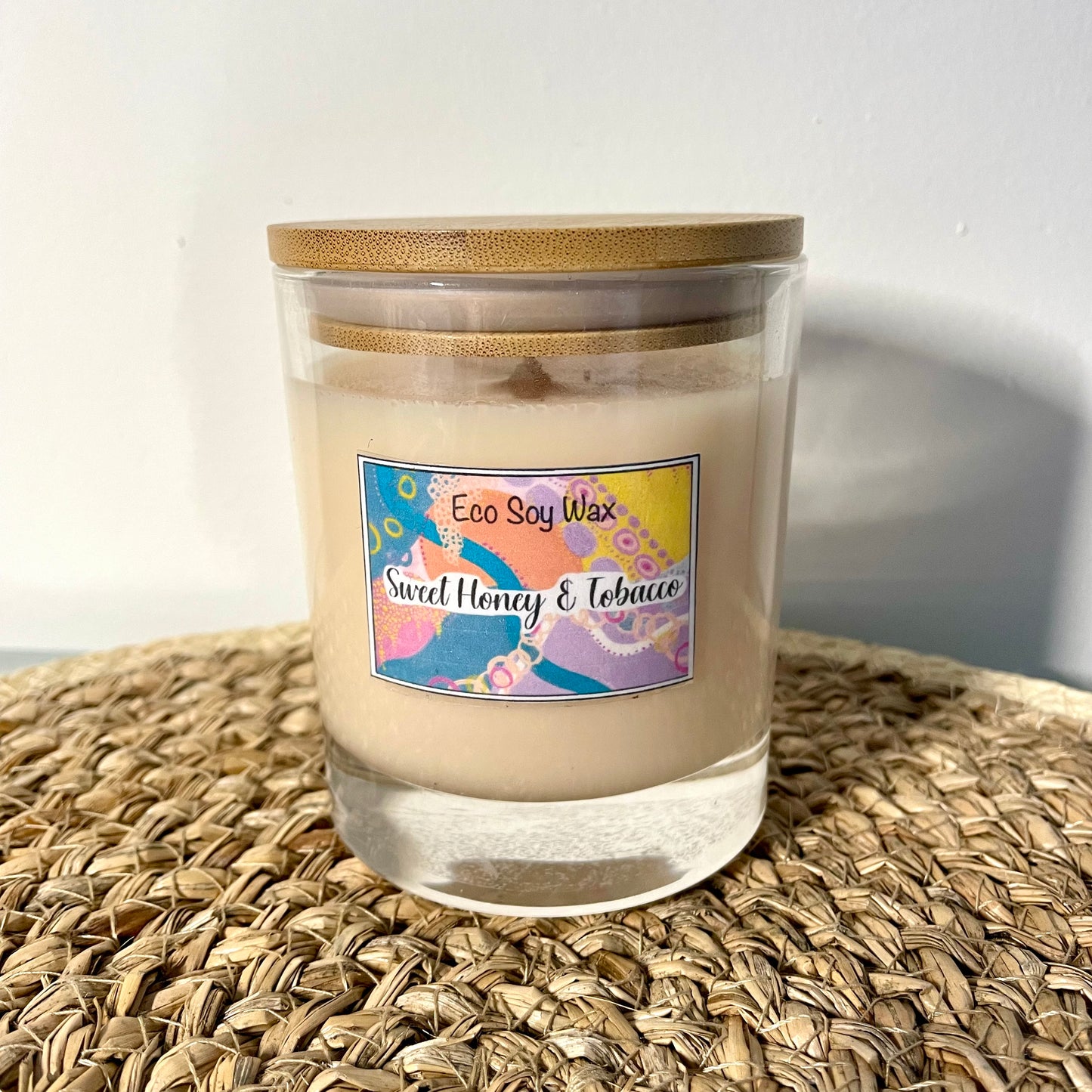 Sweet honey & Tobacco handmade soy candle