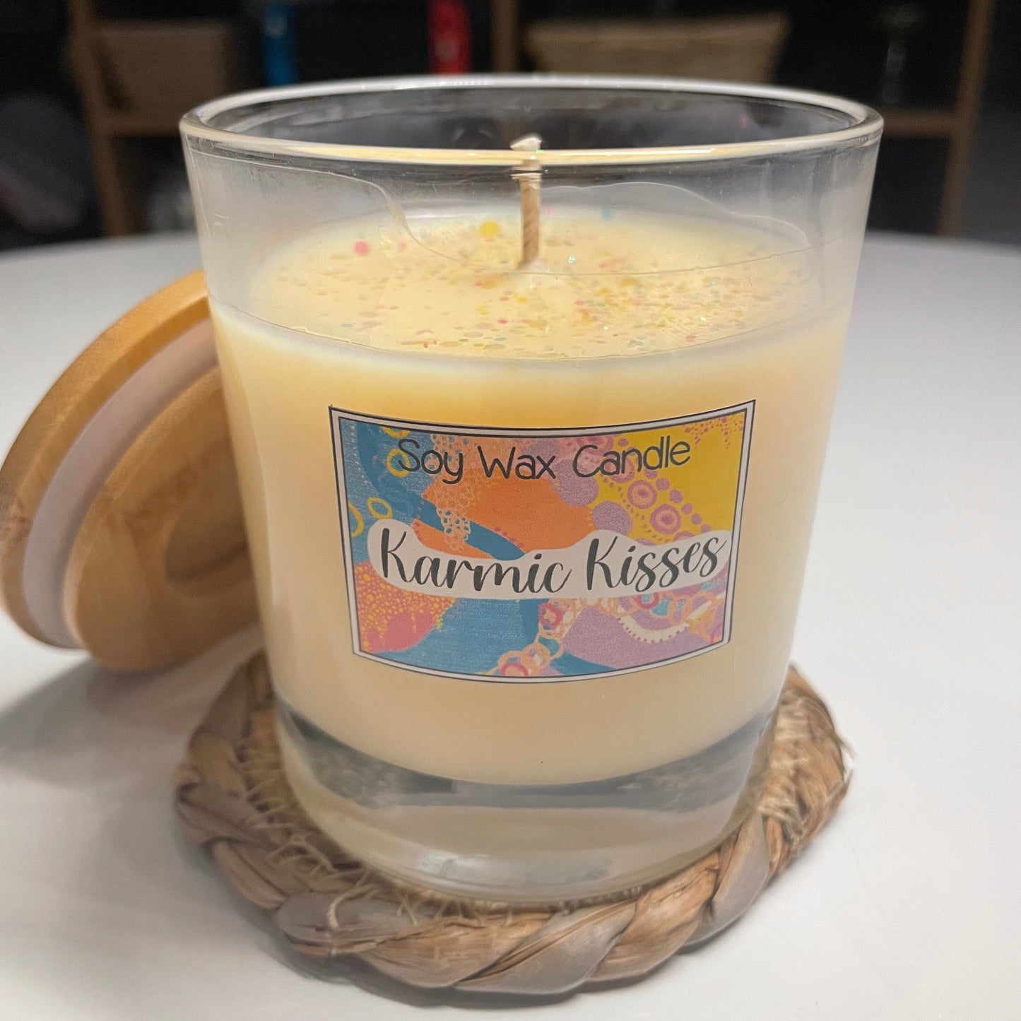 Karmic kisses handmade soy candle