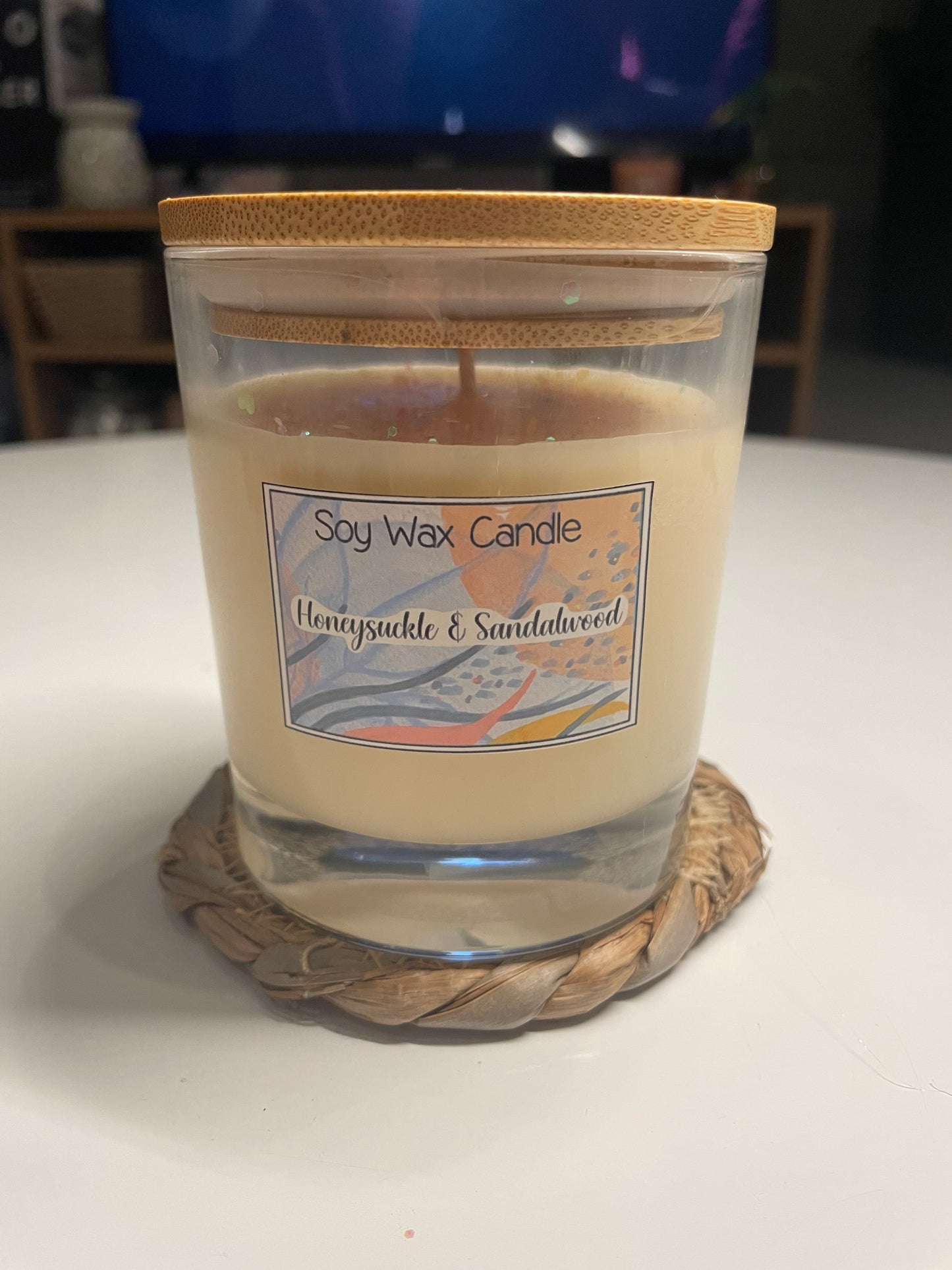 Honeysuckle & Sandalwood handmade soy candle
