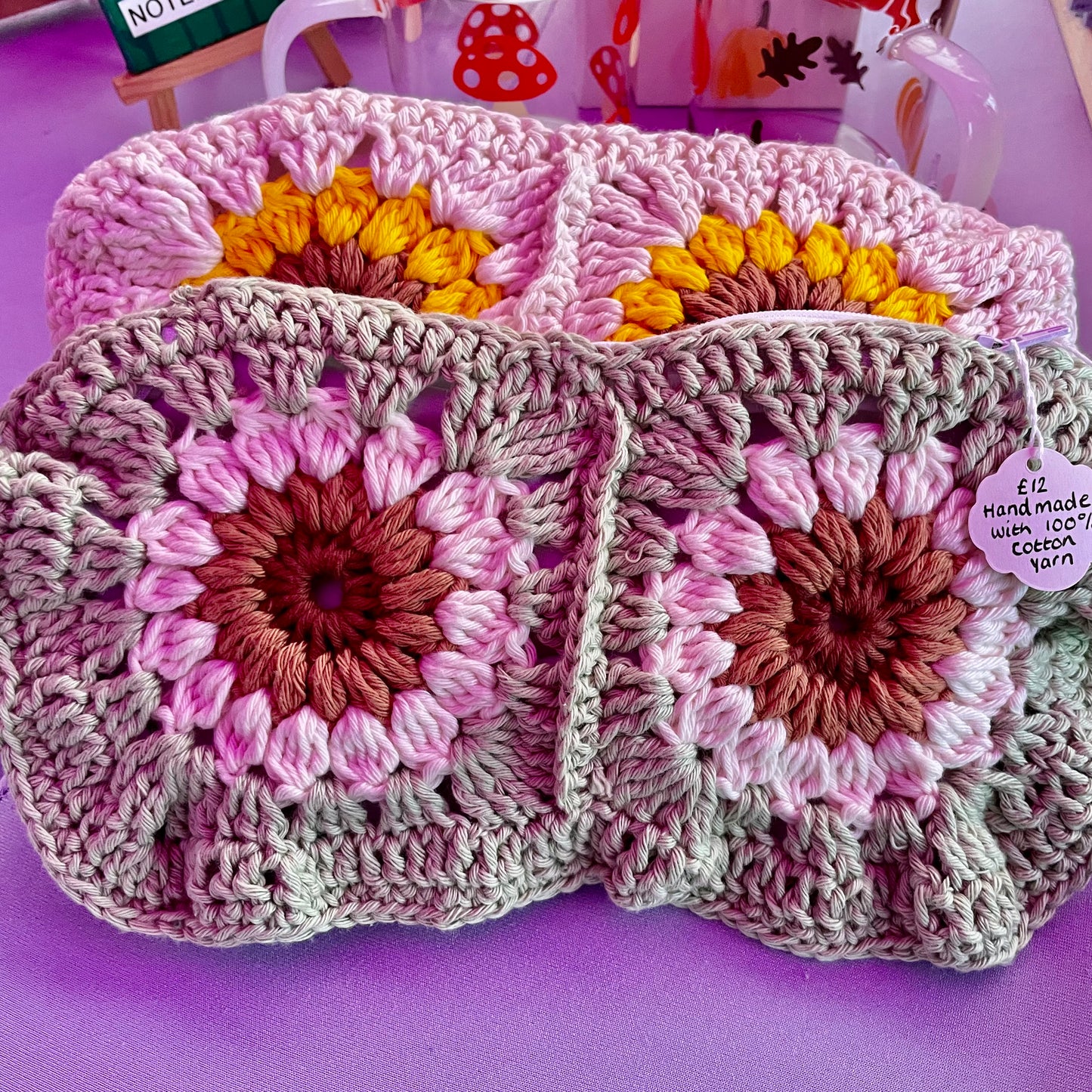Handmade crochet pencil pouch