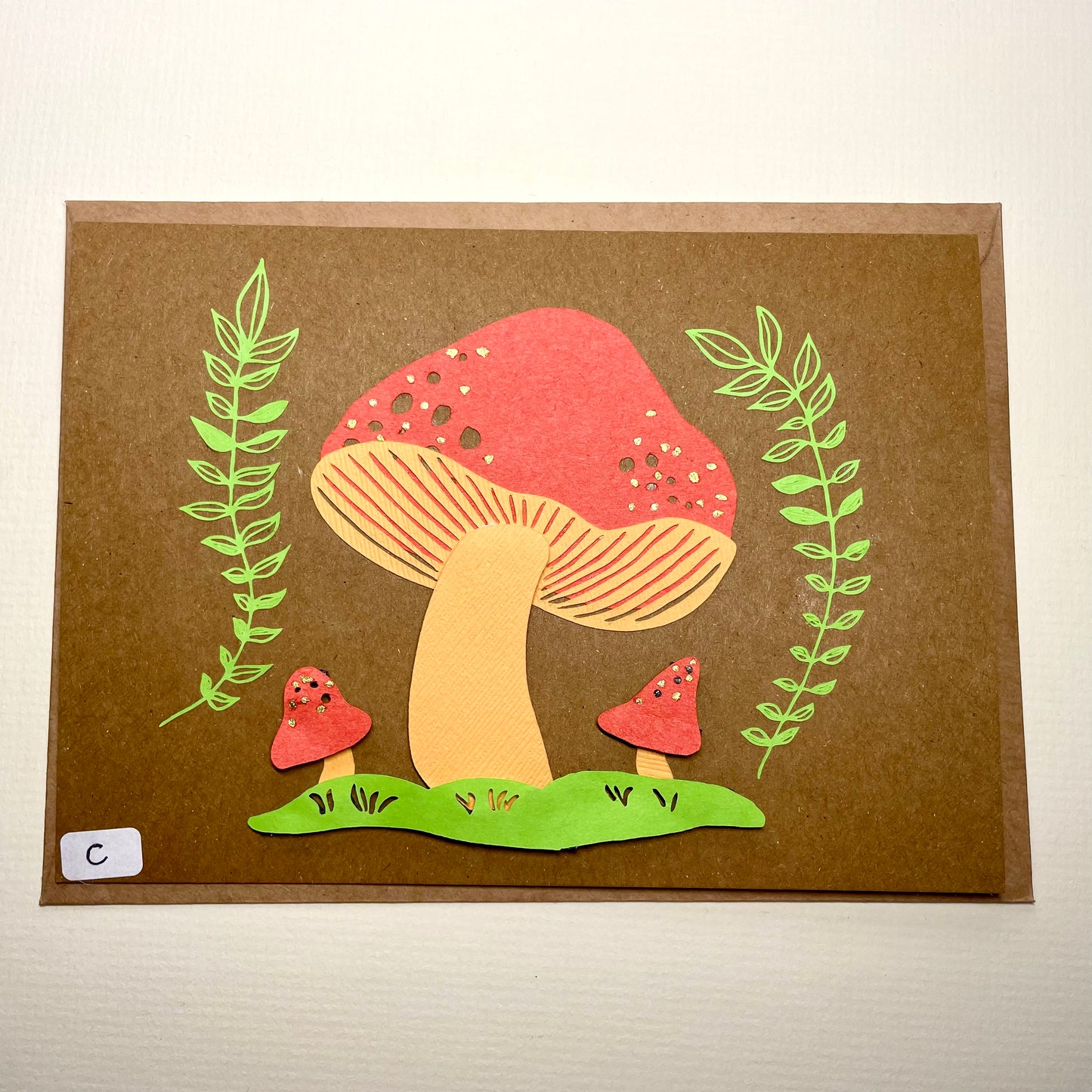 Paper Craft Mushroom Greeting card