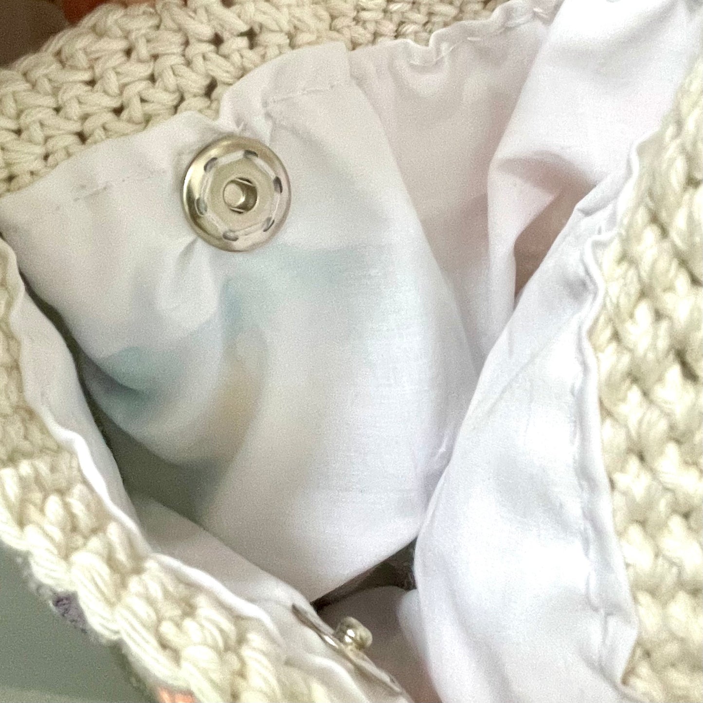Handmade square large tuti fruiti crochet tote bag