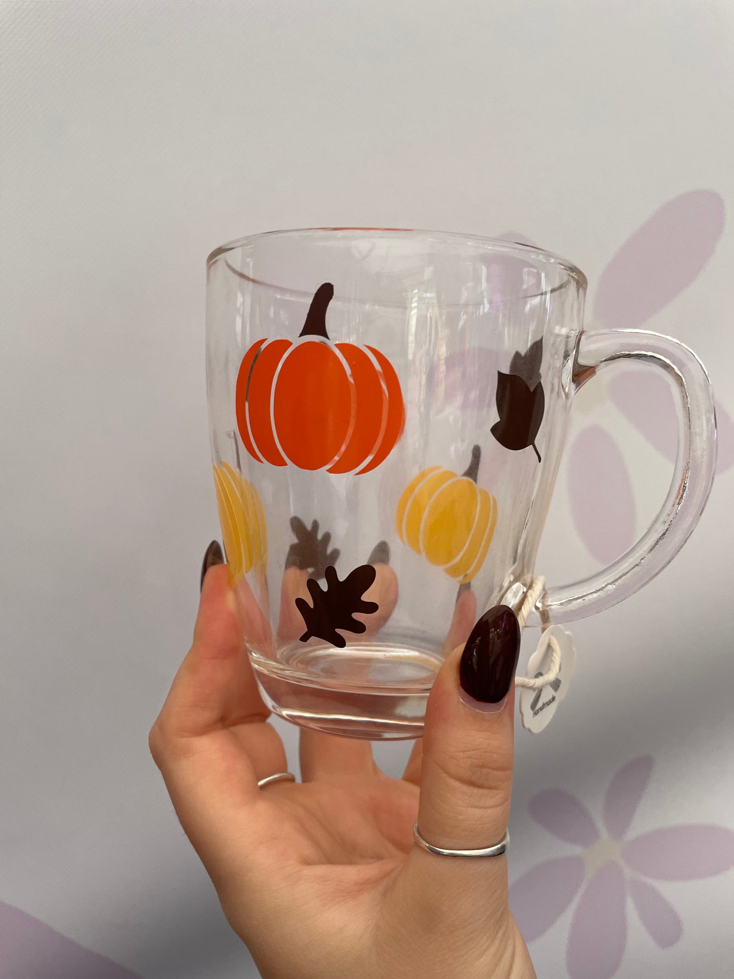 Pumpkin Design Glass Mug