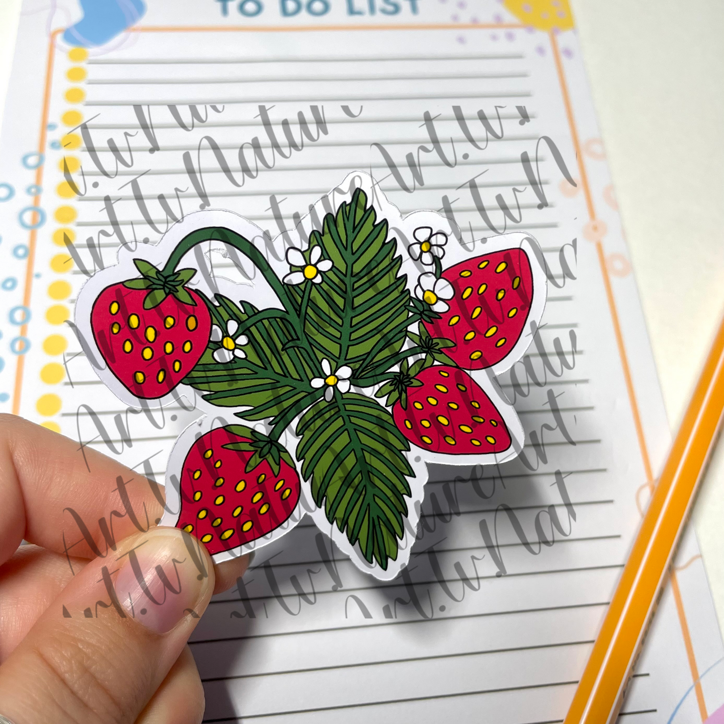 Strawberry digitally designed sticker