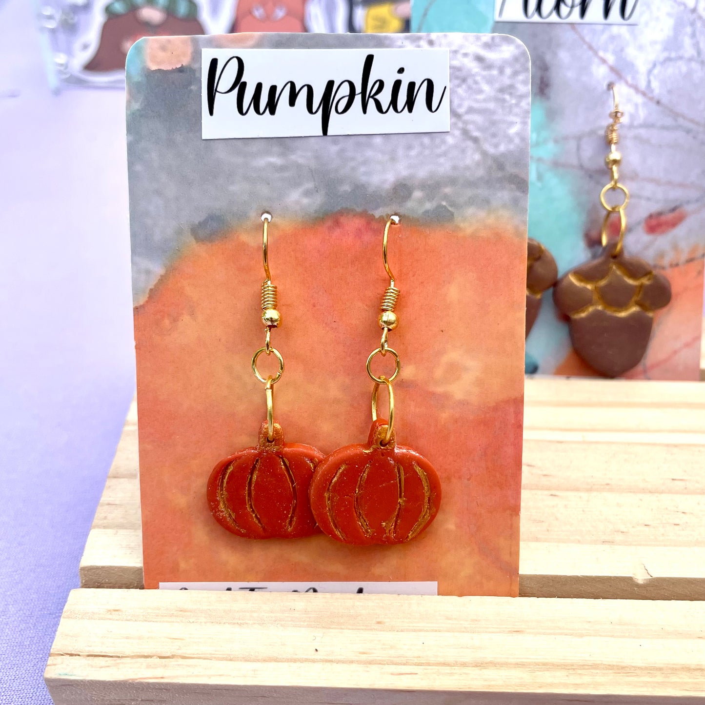Pumpkin polymer clay earrings