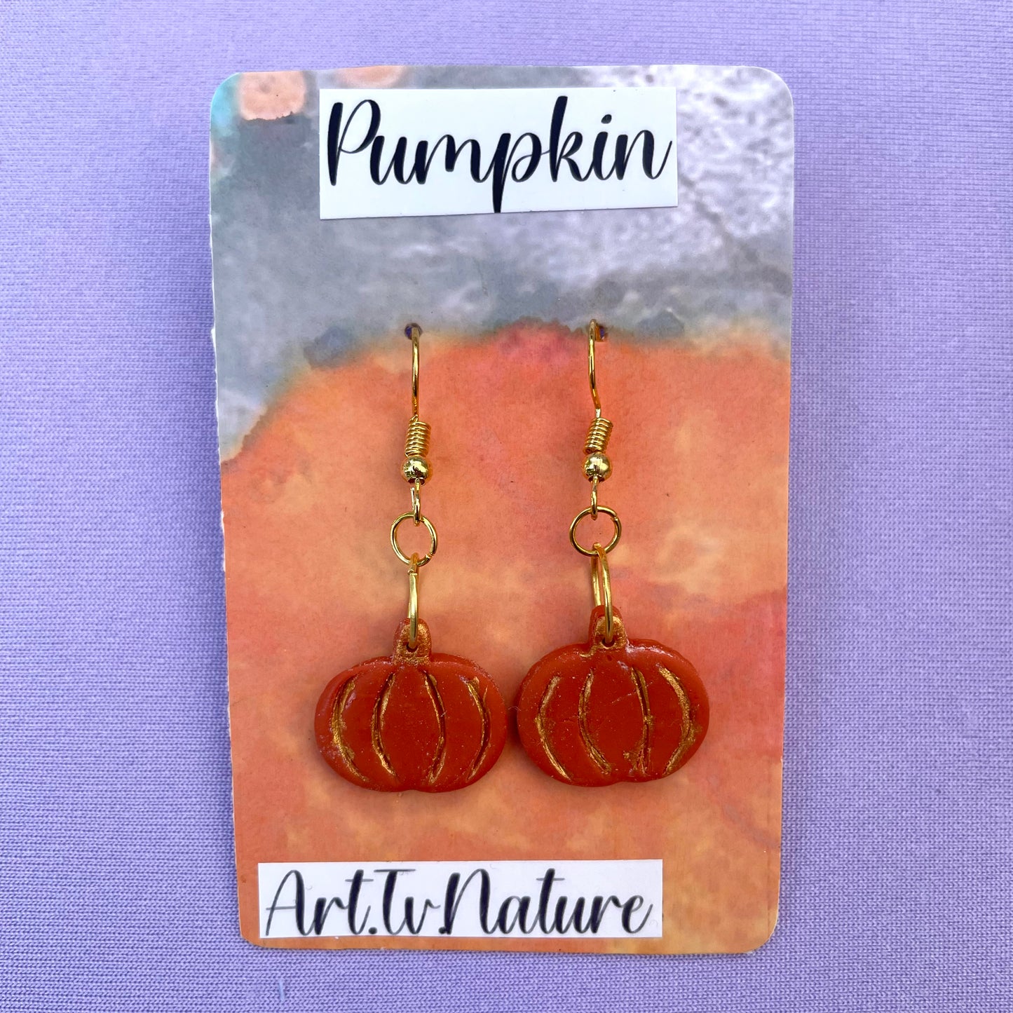 Pumpkin polymer clay earrings