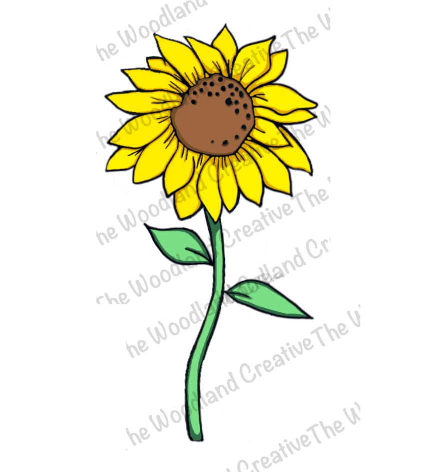 Sunflower digitally designed vinyl sticker