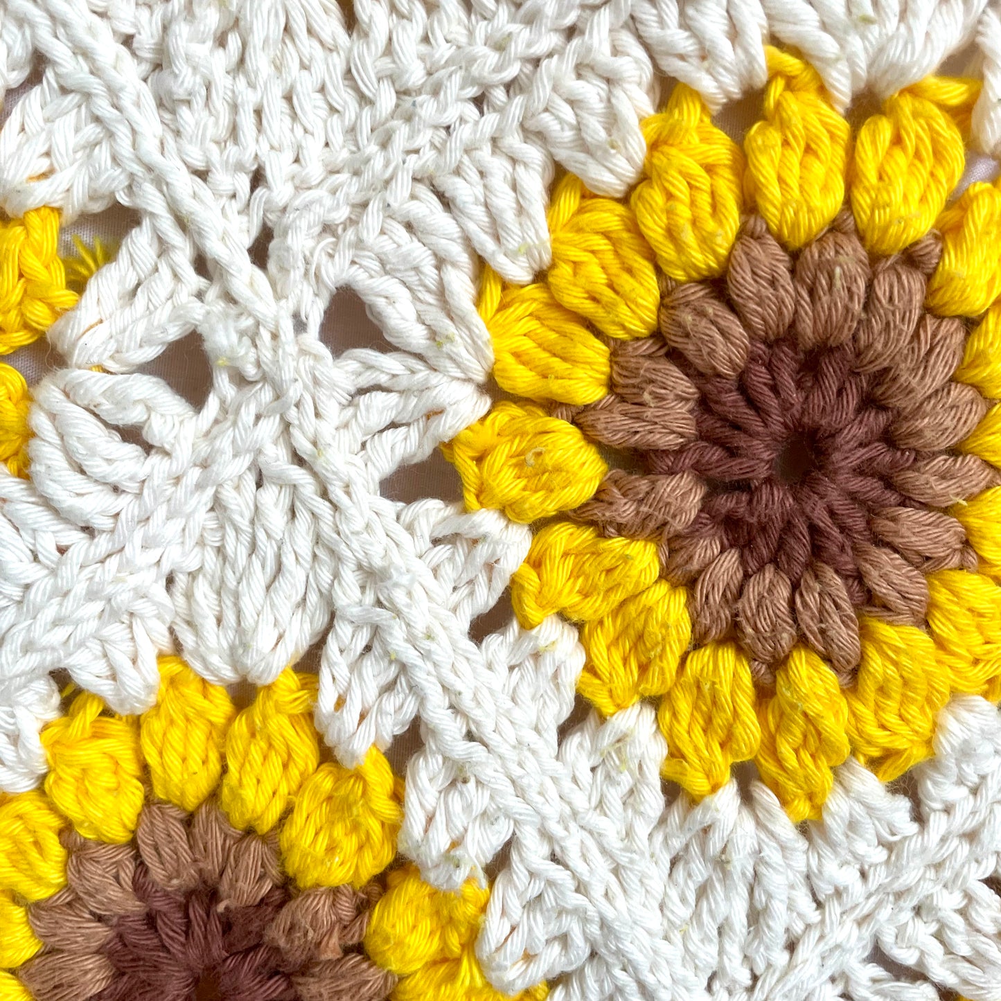 Handmade crochet summer sunflower tote bag