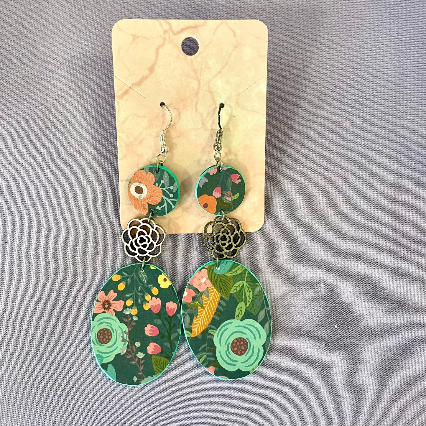 Handmade floral dangle earrings