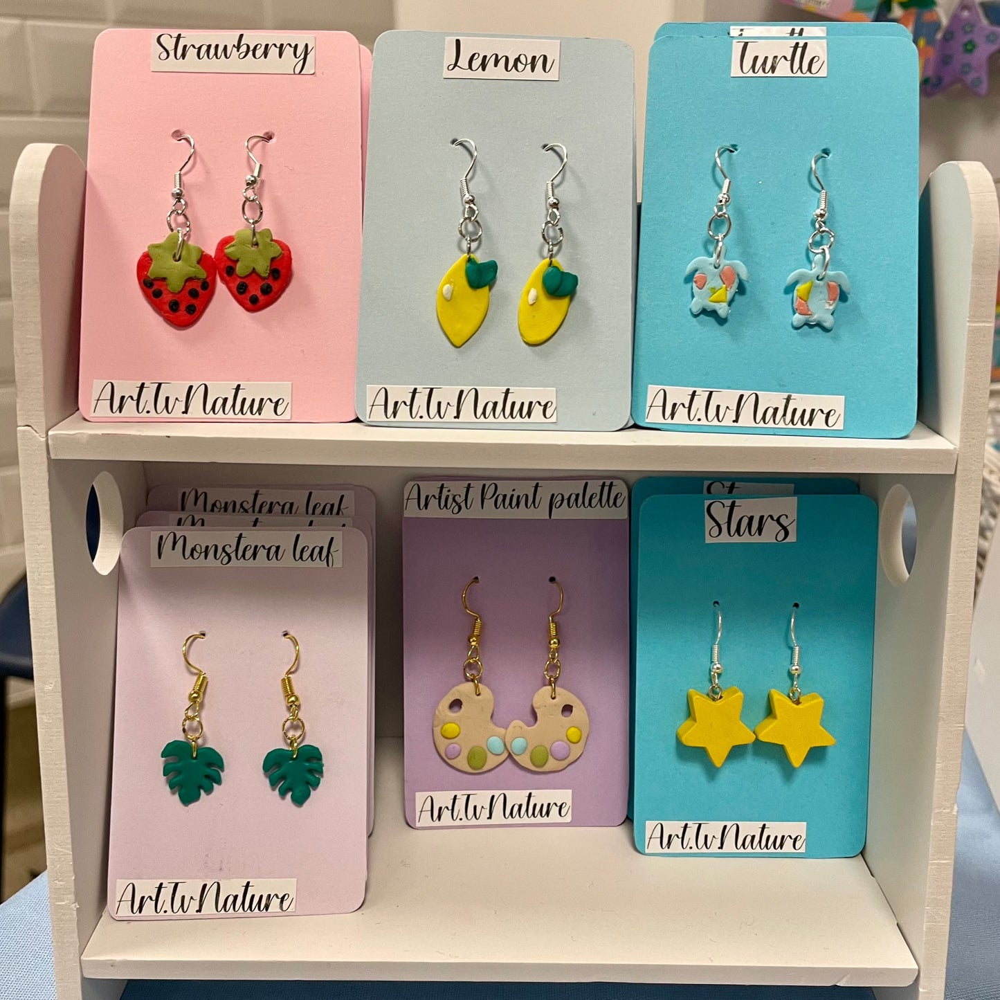 Strawberry polymer clay earrings