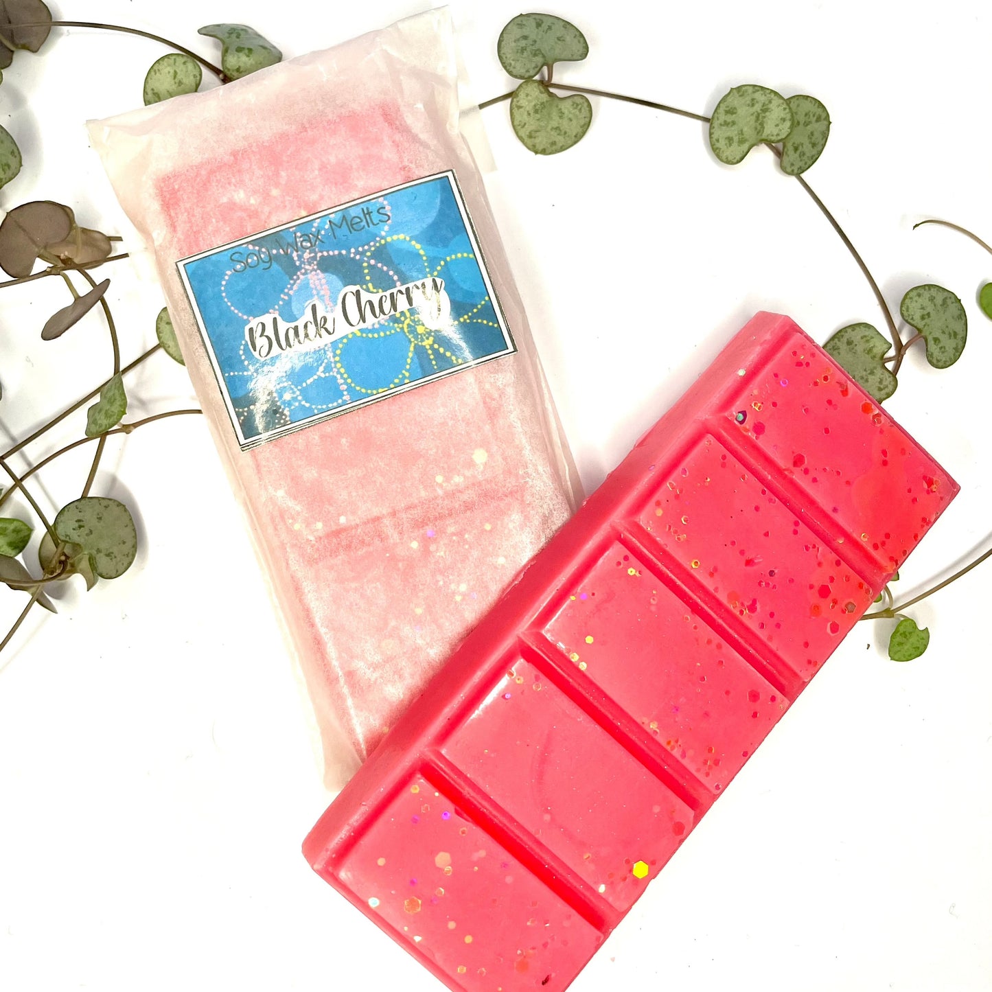 black cherry wax melt , red snap bar