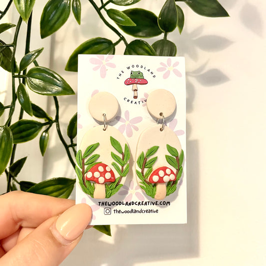 Mushroom Woodland Dangle Earrings