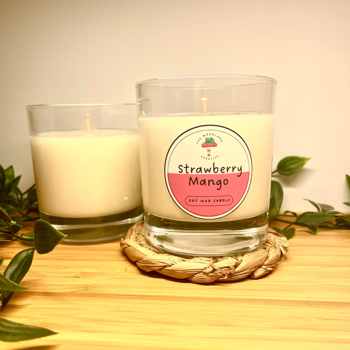Strawberry mango handmade soy candle