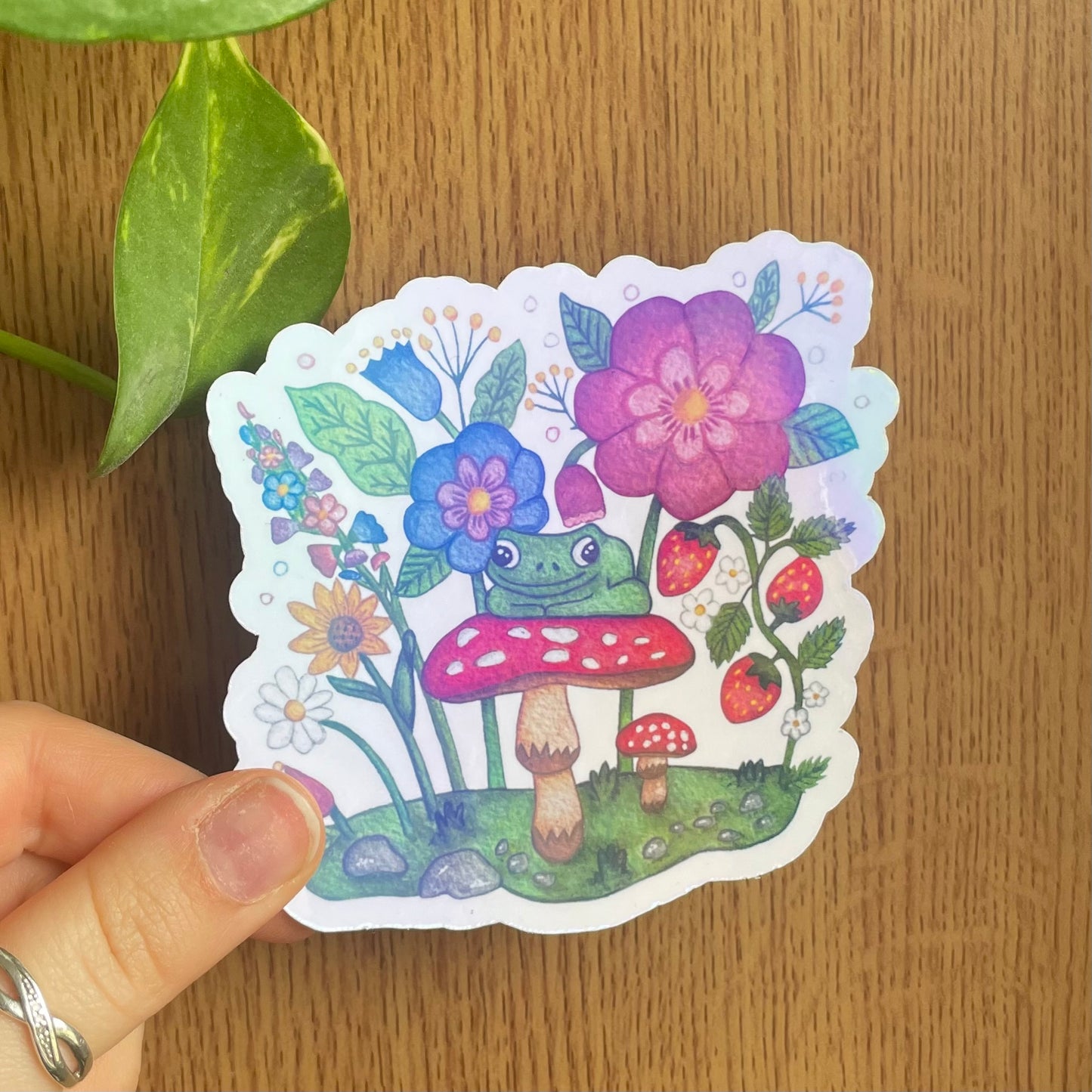 Frogbert vinyl holographic sticker