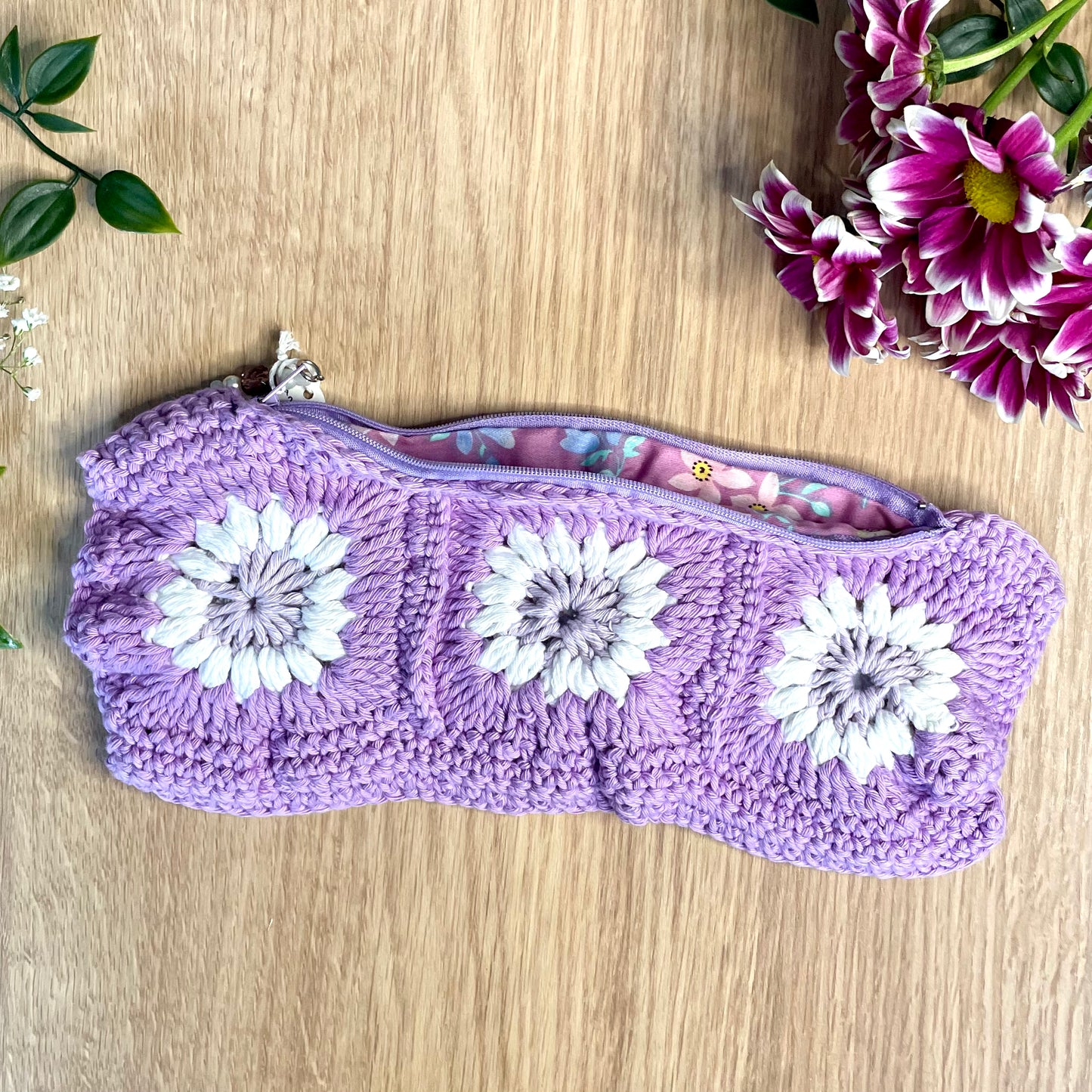 Handmade crochet pencil pouch