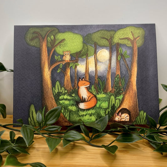 “Midnight Moon ” art print greeting card