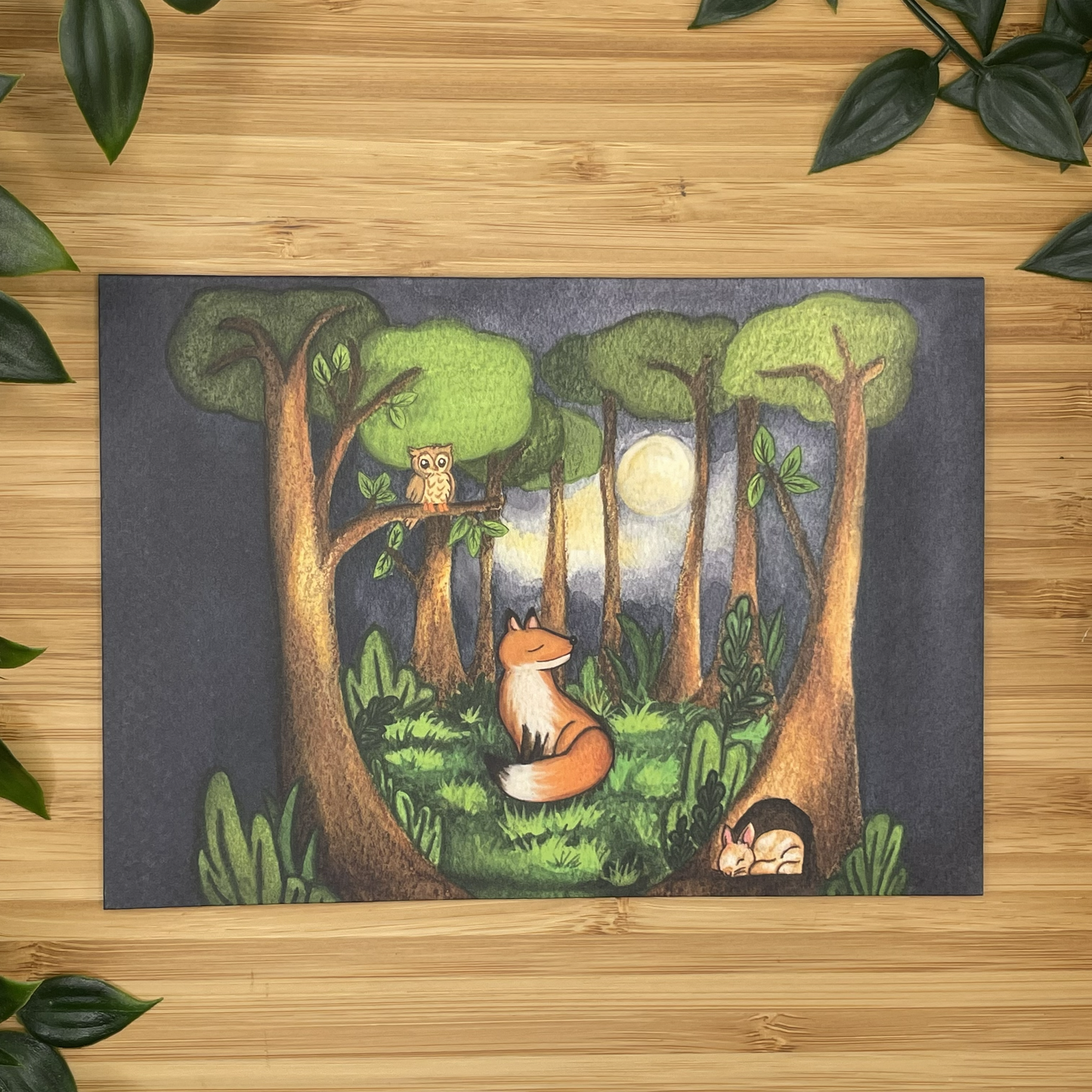 “Midnight Moon ” art print greeting card
