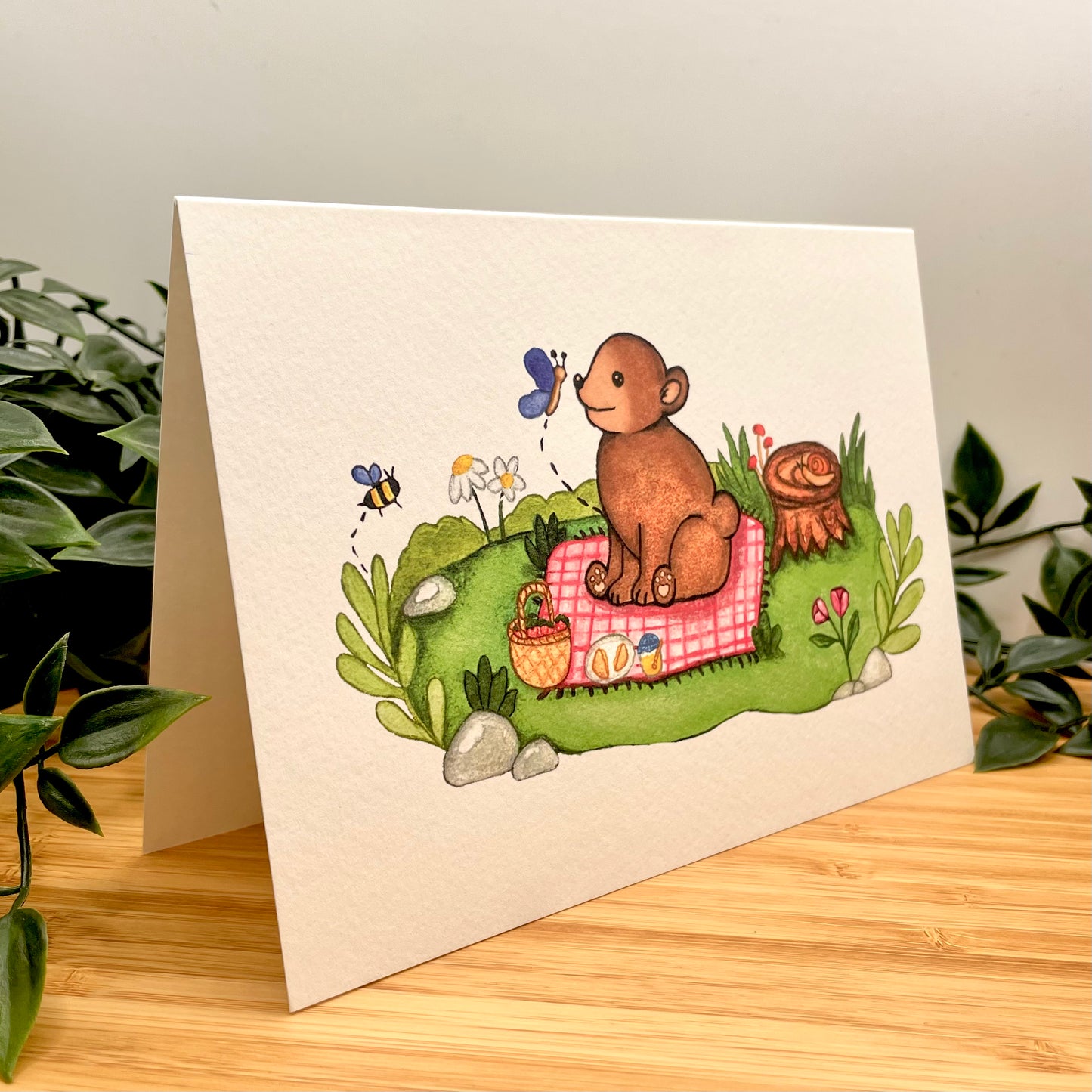 “Koda`s Picnic ” art print greeting card