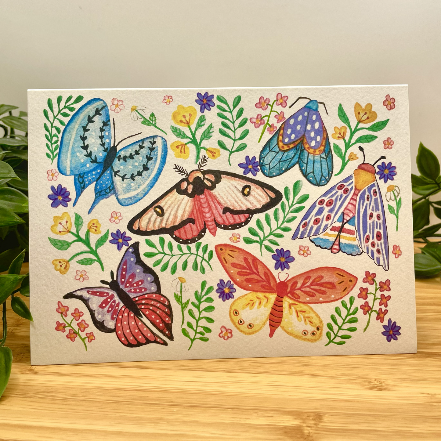 “Butterflies & Moths” art print greeting card