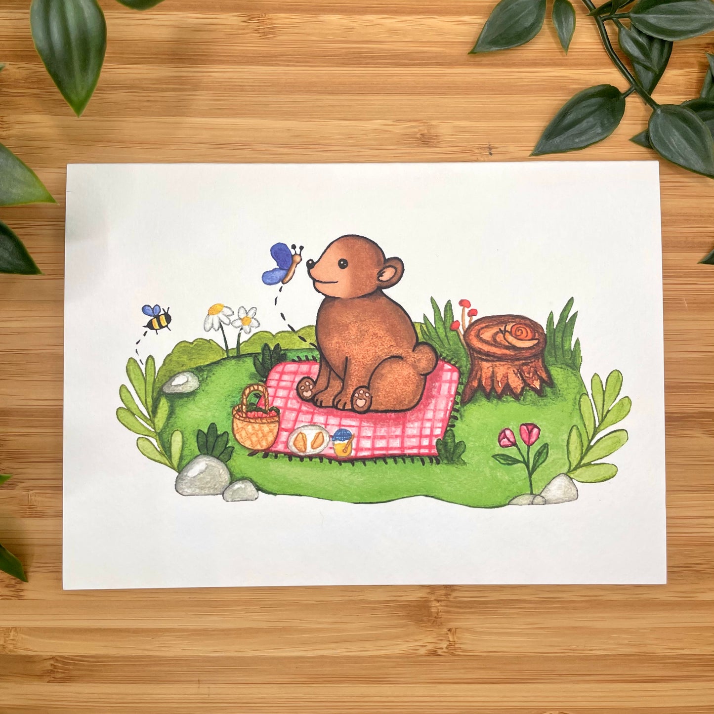 “Koda`s Picnic ” art print greeting card