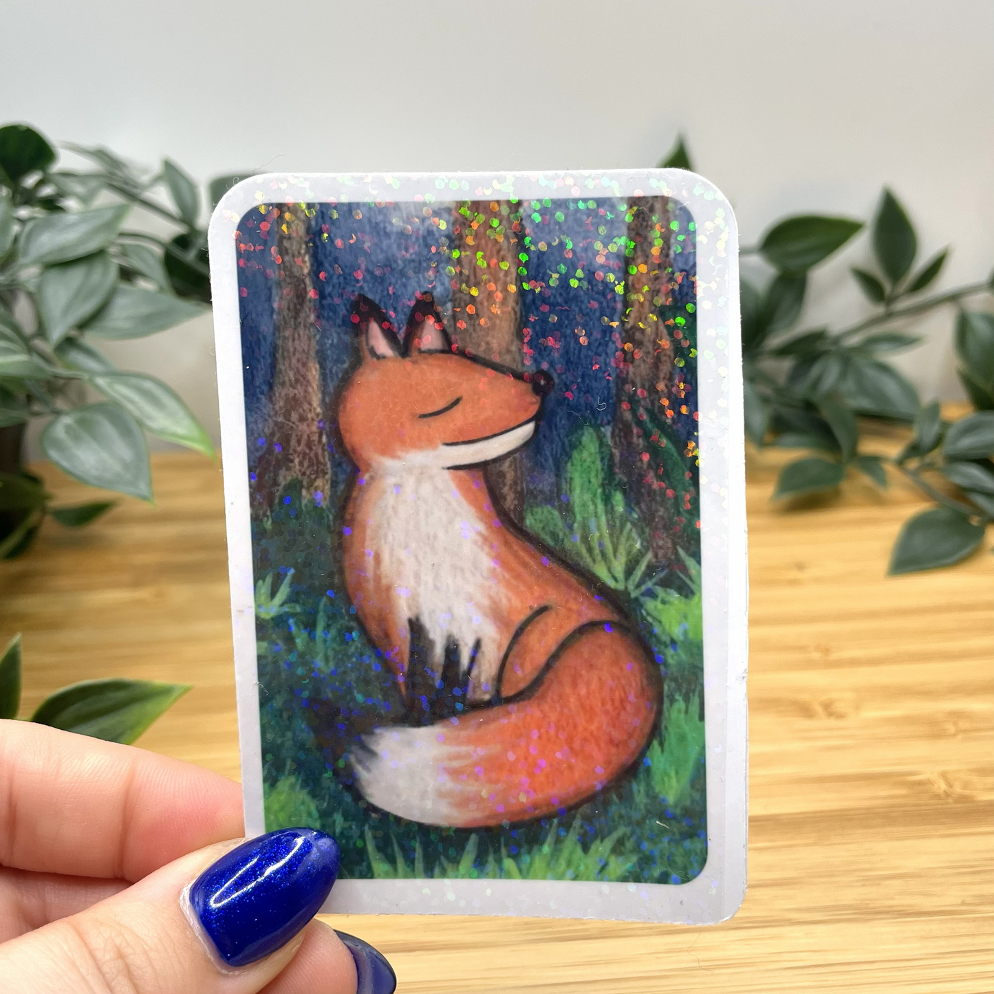`Willow` Fox scene Vinyl Holographic Sticker