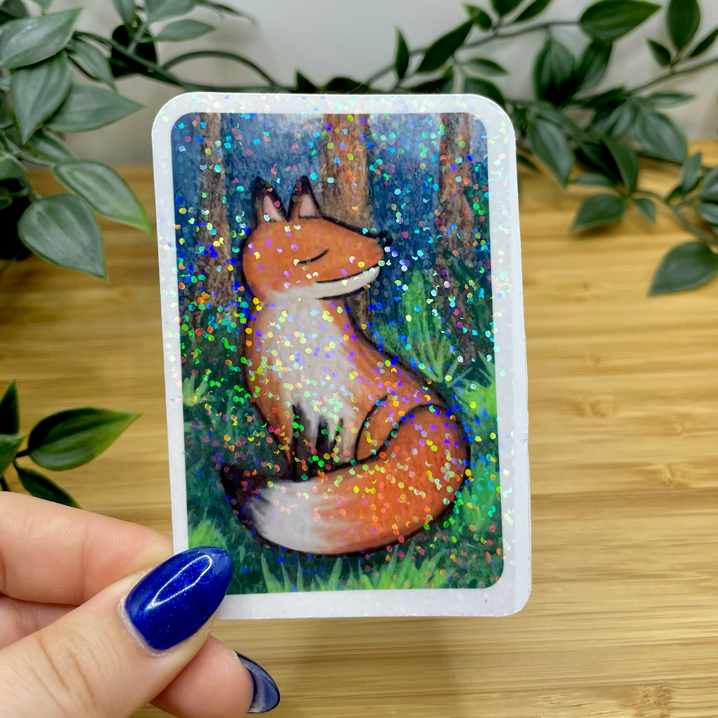 `Willow` Fox scene Vinyl Holographic Sticker