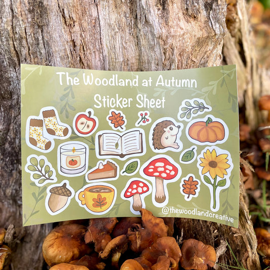 The Woodland at Autumn Sticker Sheet
