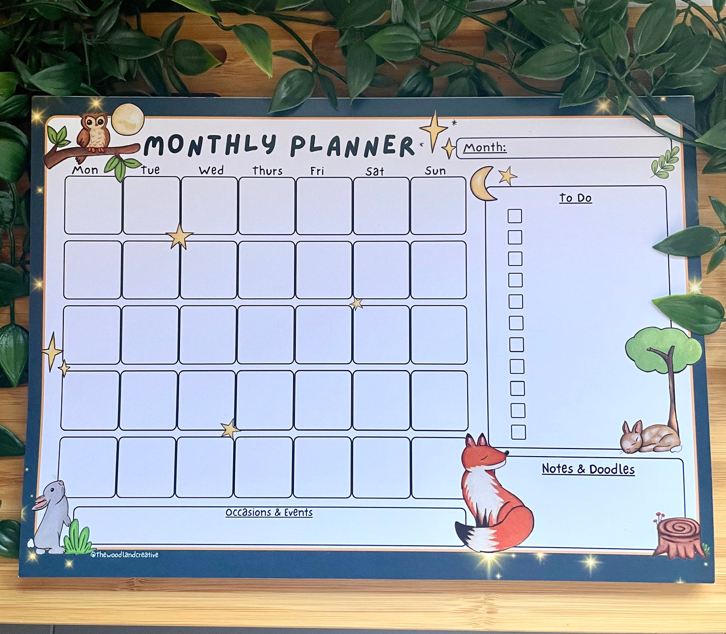 Midnight Moon MonthlyPlanner Pad