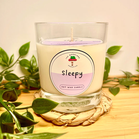 Sleepy handmade soy candle
