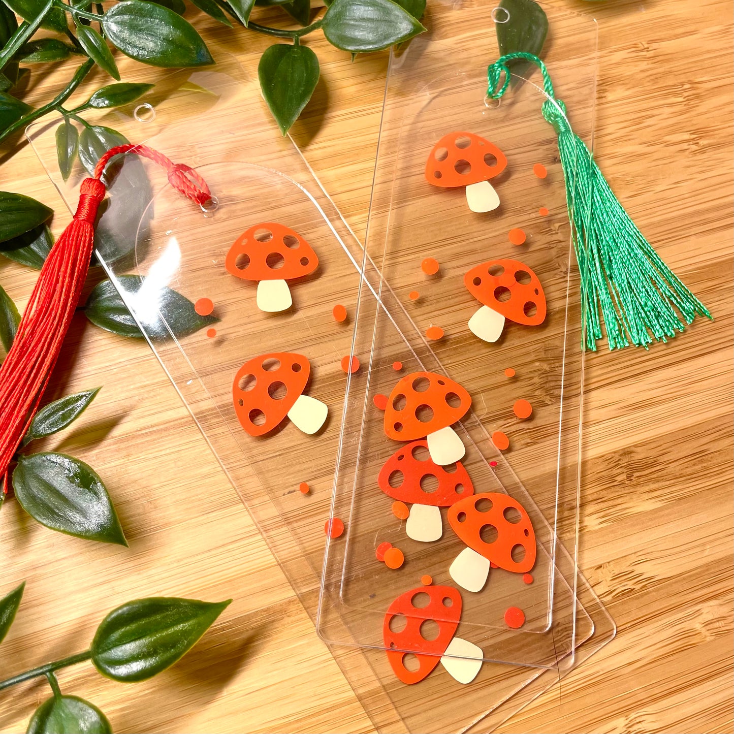 Mushroom Acrylic Bookmark With Tassel 🍄