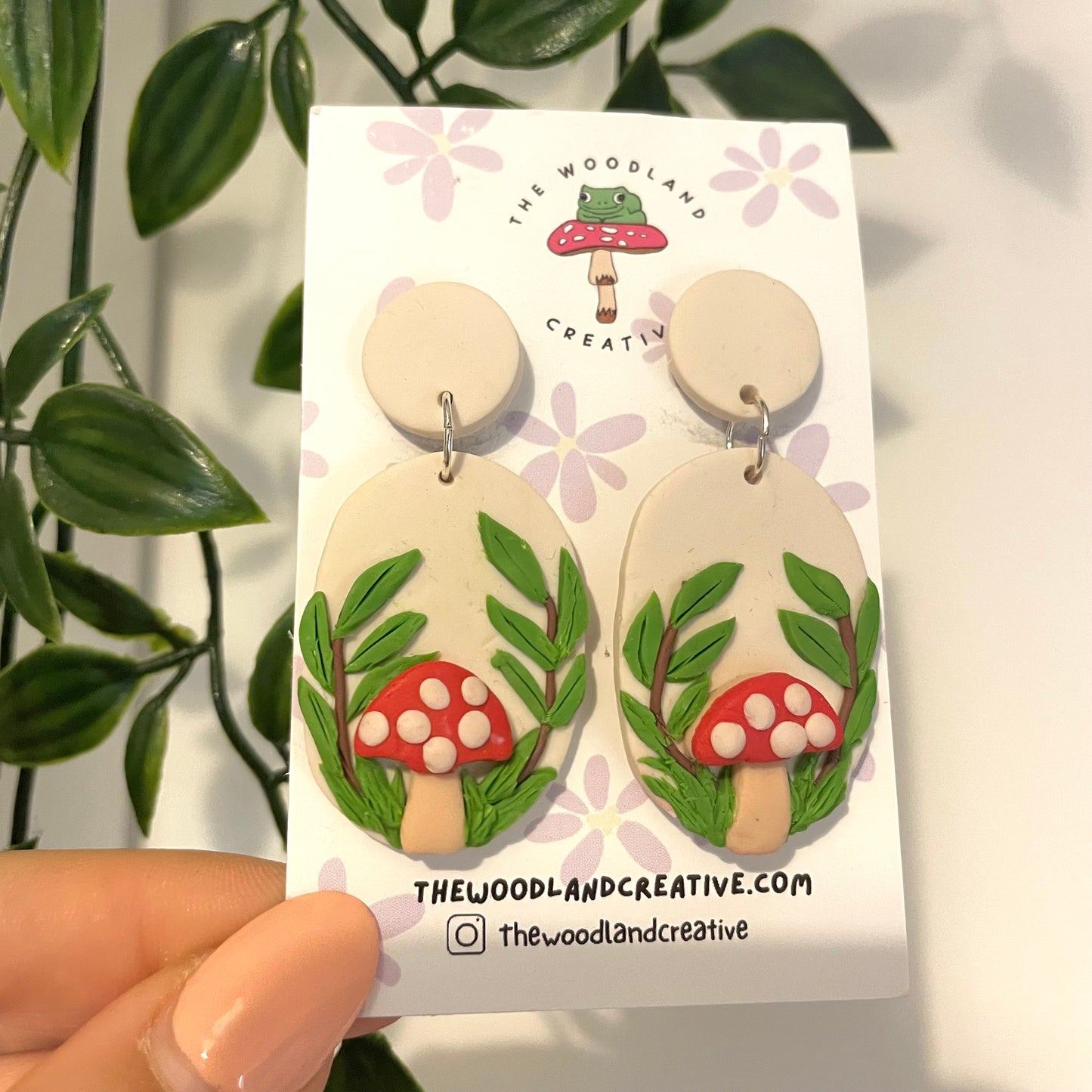 Mushroom Woodland Dangle Earrings
