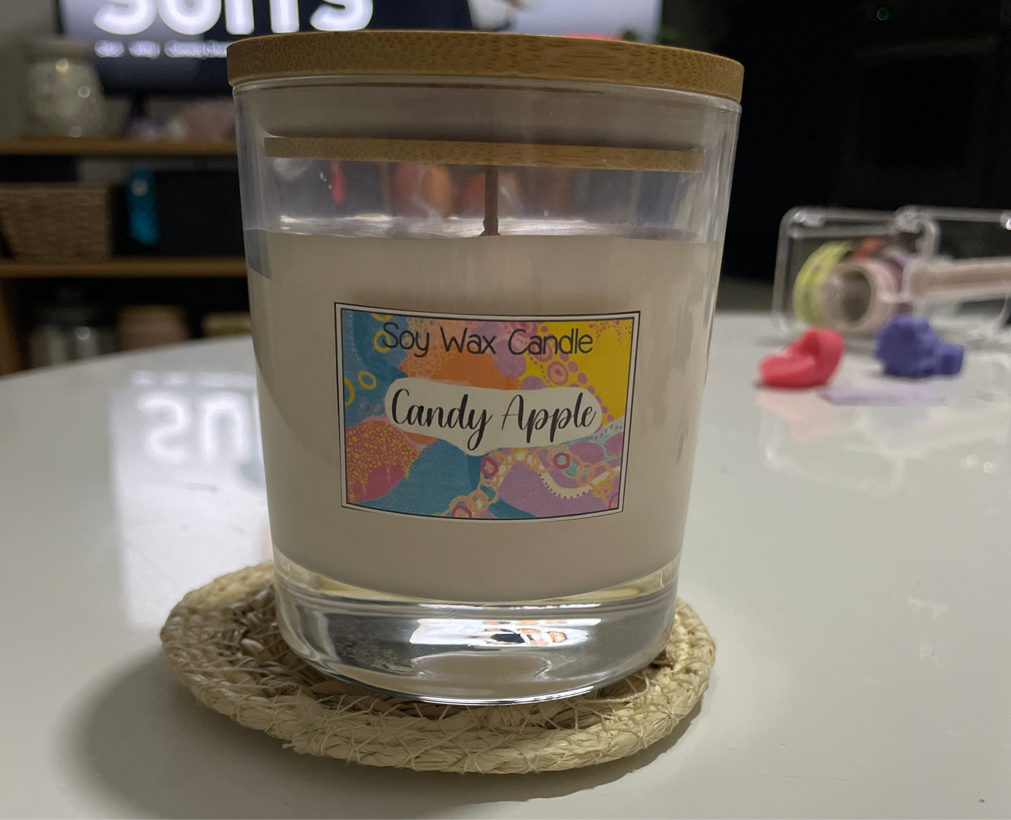 Candy apple handmade soy candle
